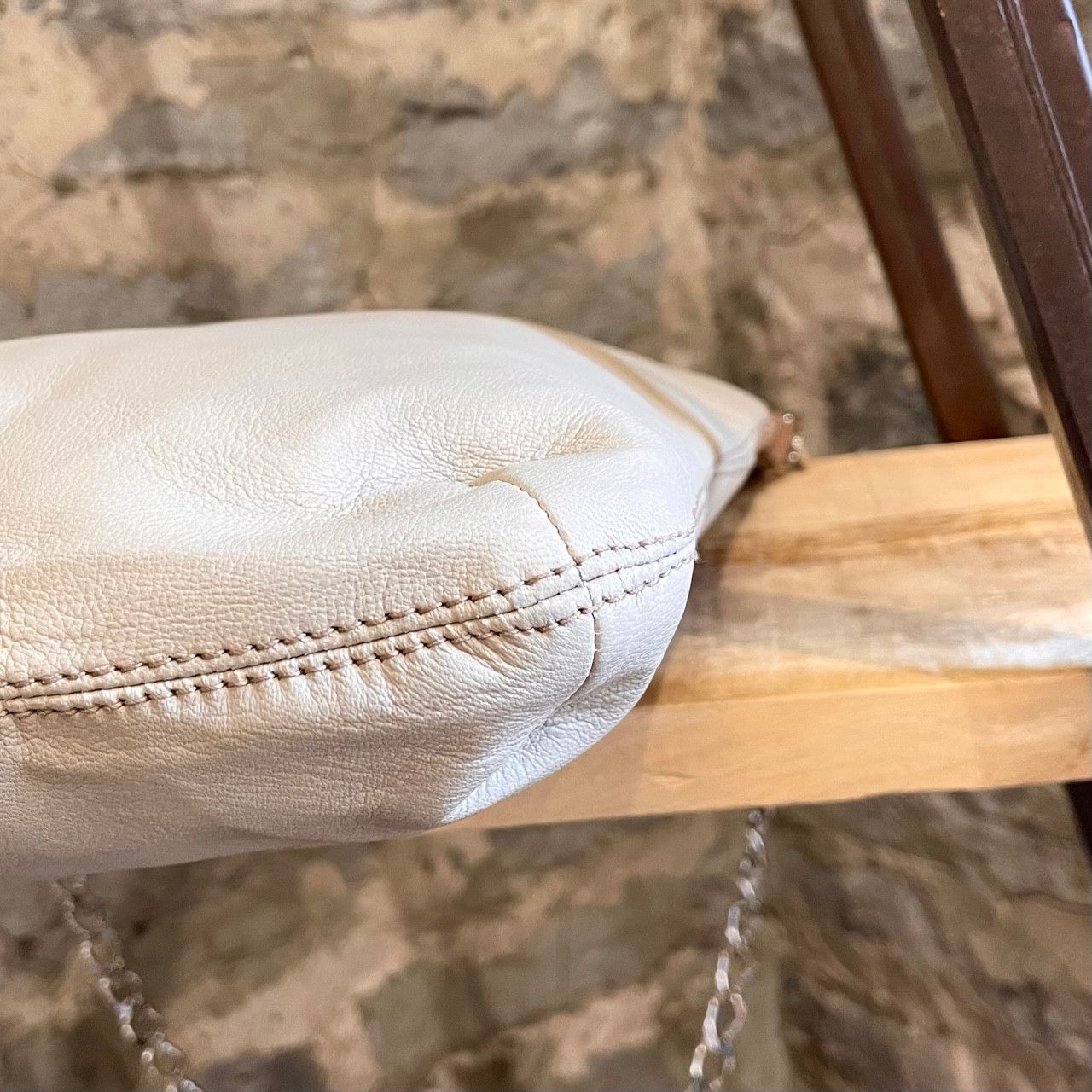 Lanvin Lanvin Beige Leather Two-way Chain Top Handle Tote Bag Size ONE SIZE - 6 Thumbnail