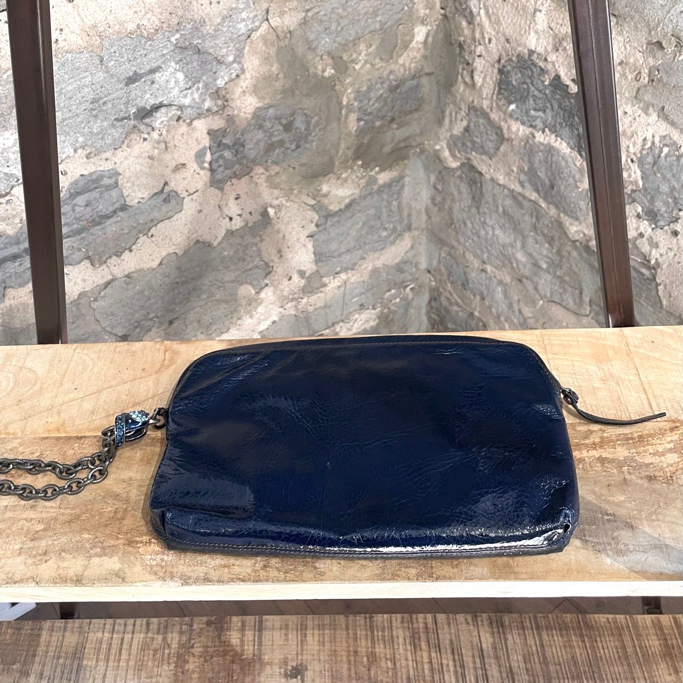 Lanvin Lanvin Navy Crystal Embellished Bird Head Wristlet Clutch Size ONE SIZE - 10 Thumbnail