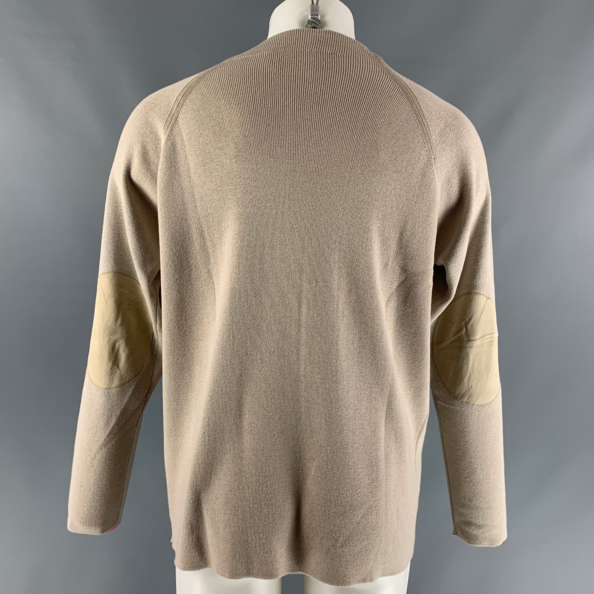 Salvatore Ferragamo Oatmeal Knitted Cotton & Cashmere Jacket Size US M / EU 48-50 / 2 - 4 Thumbnail