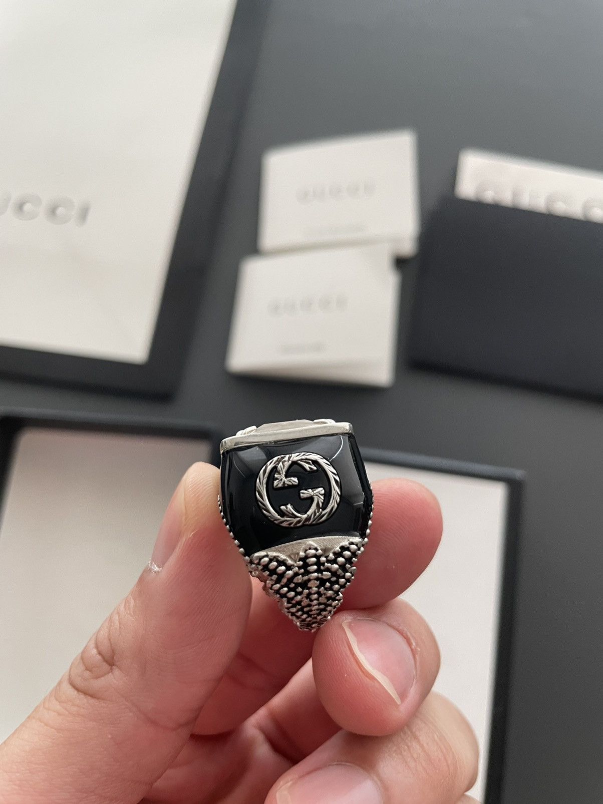 Gucci New Super Runway Limited Edition Diamond 💎 Stone Men’s Ring Size ONE SIZE - 3 Thumbnail