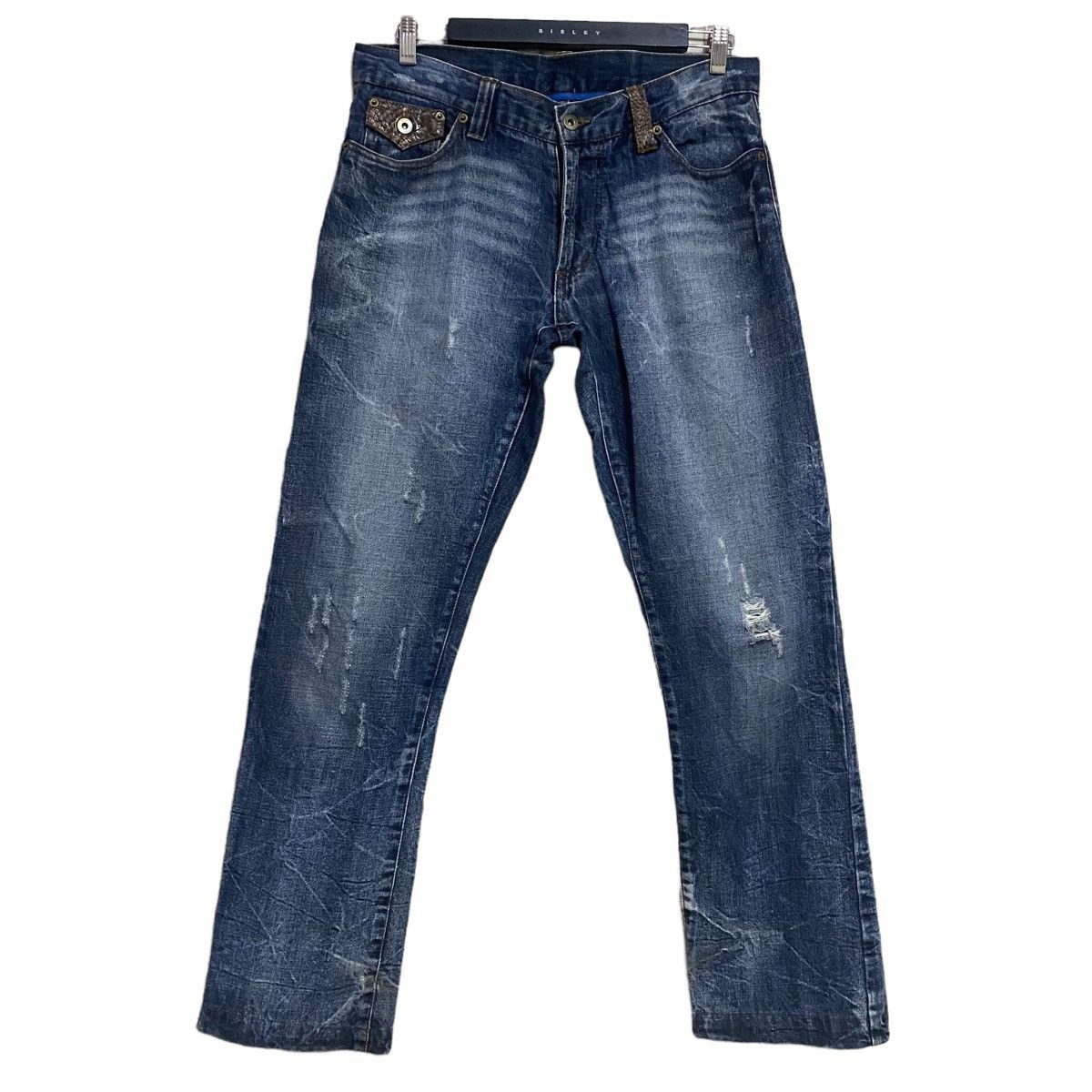 Takeo Kikuchi Takeo Kikuchi Denim Snake Skin Flap Flare Jeans Size US 33 - 2 Thumbnail