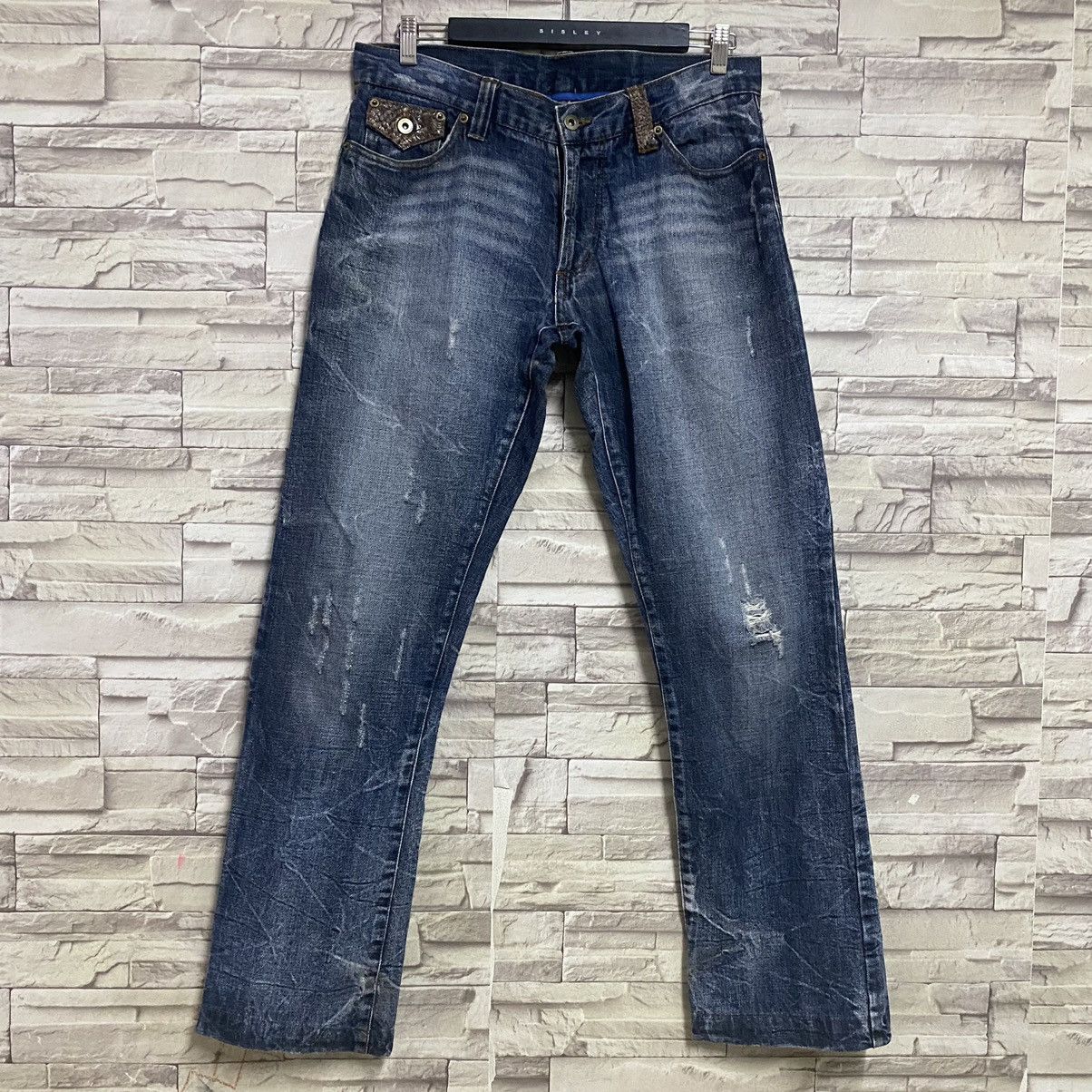 Takeo Kikuchi Takeo Kikuchi Denim Snake Skin Flap Flare Jeans Size US 33 - 4 Thumbnail