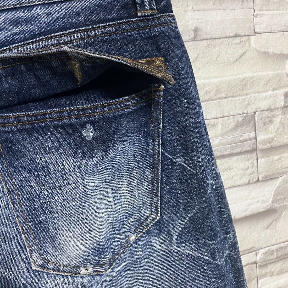 Takeo Kikuchi Takeo Kikuchi Denim Snake Skin Flap Flare Jeans Size US 33 - 14 Thumbnail