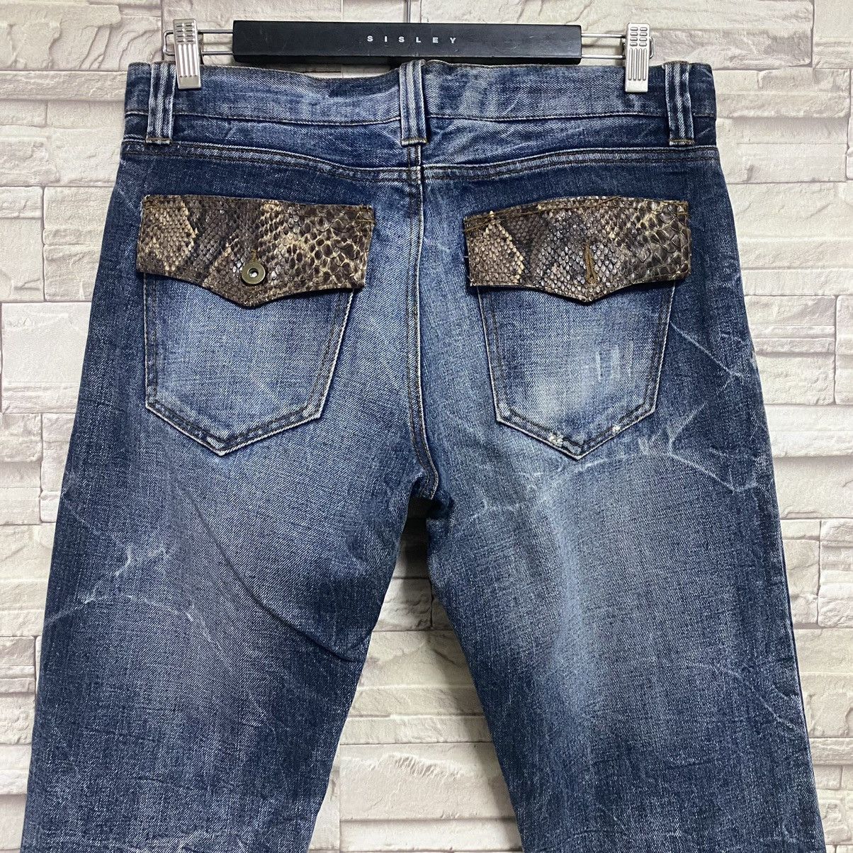 Takeo Kikuchi Takeo Kikuchi Denim Snake Skin Flap Flare Jeans Size US 33 - 11 Thumbnail
