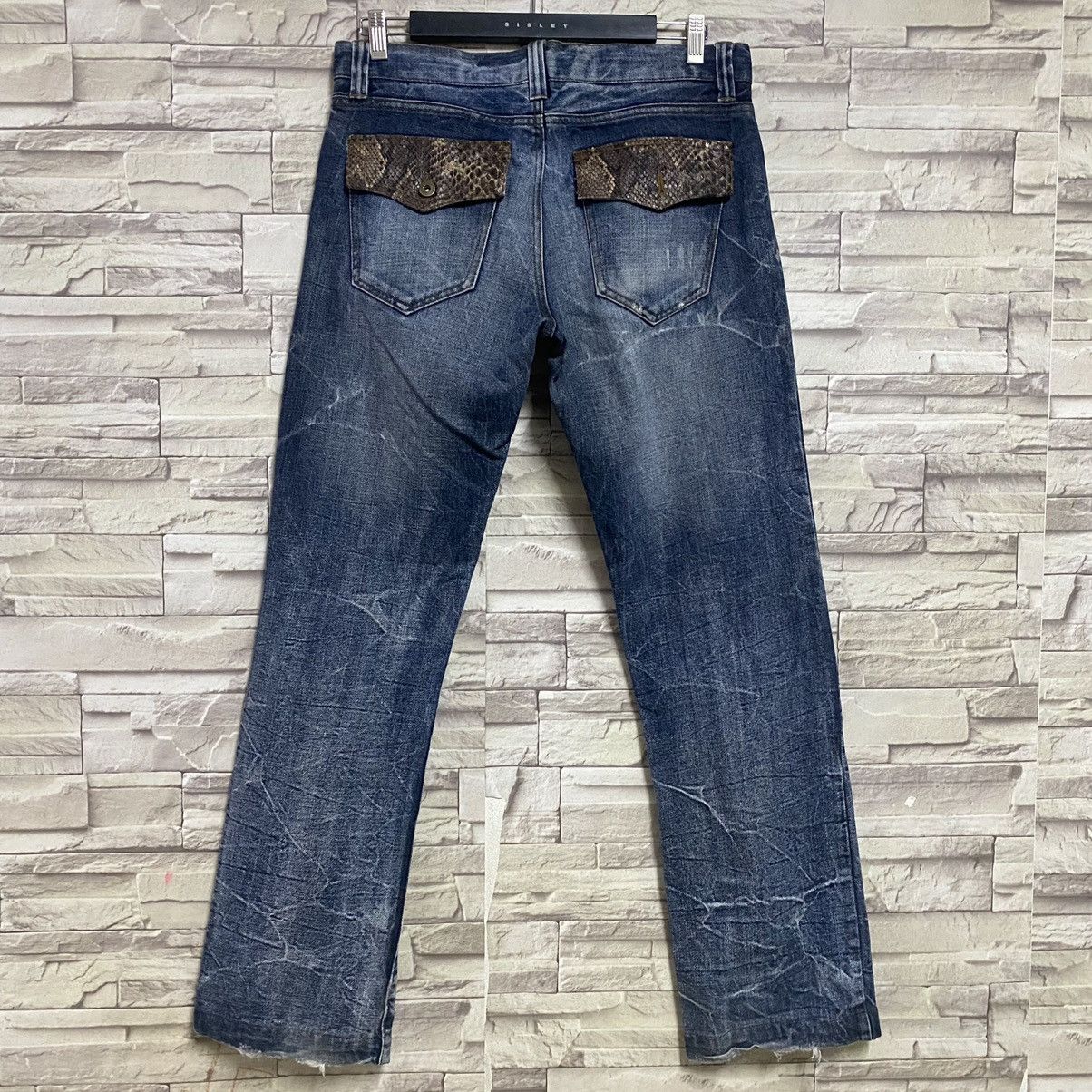 Takeo Kikuchi Takeo Kikuchi Denim Snake Skin Flap Flare Jeans Size US 33 - 10 Thumbnail