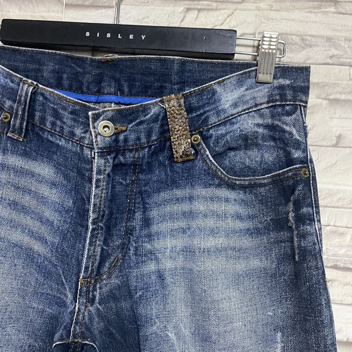 Takeo Kikuchi Takeo Kikuchi Denim Snake Skin Flap Flare Jeans Size US 33 - 9 Thumbnail