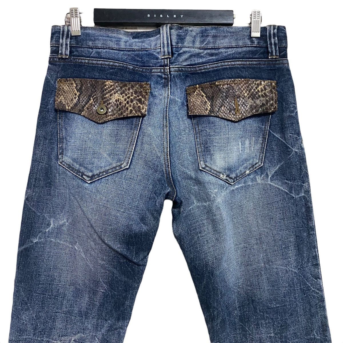 Takeo Kikuchi Takeo Kikuchi Denim Snake Skin Flap Flare Jeans Size US 33 - 3 Thumbnail