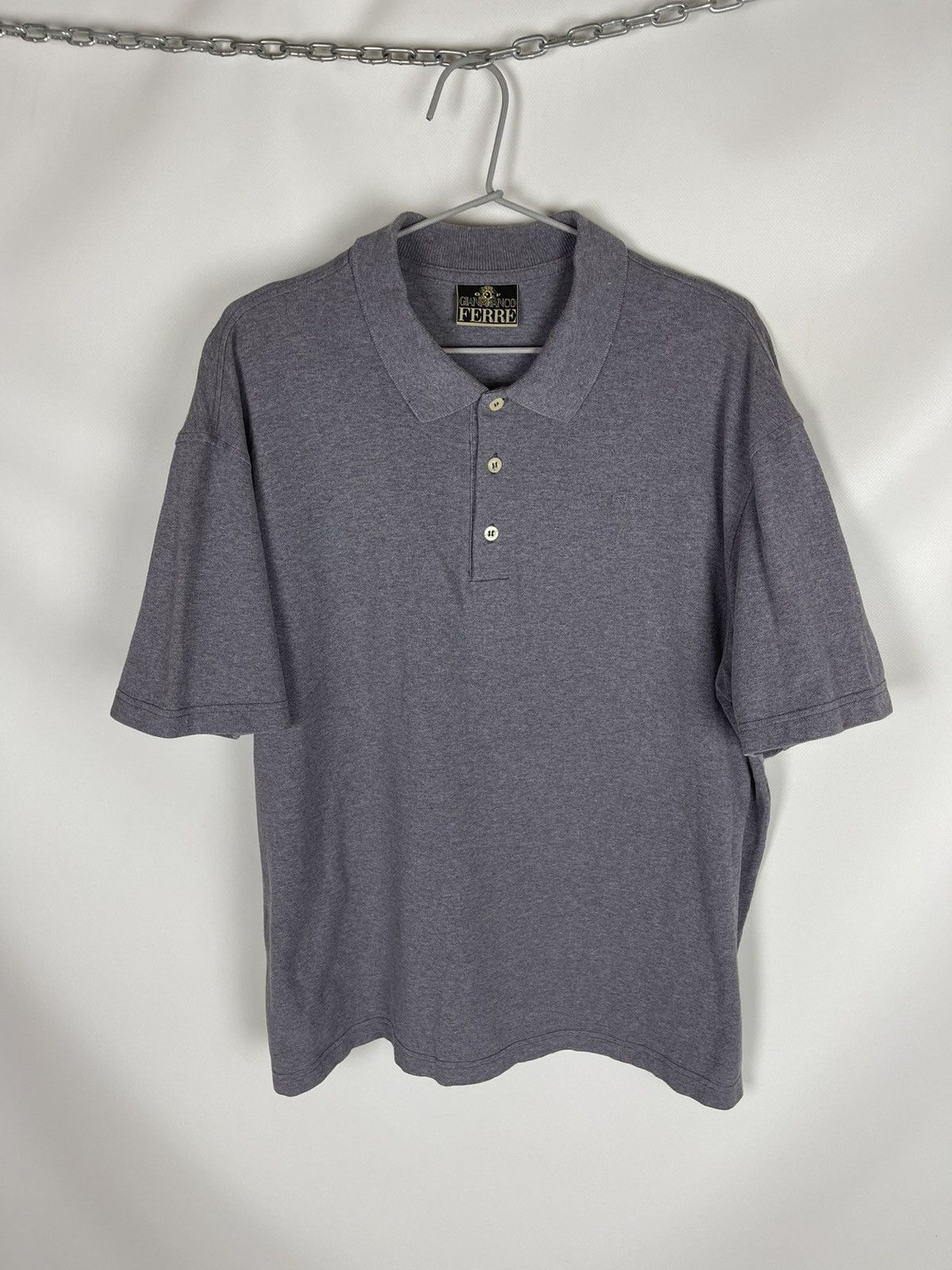 Gianfranco Ferre Gianfranco Ferre gold grey embroidered logo polo tee shirt Size US XL / EU 56 / 4 - 1 Thumbnail