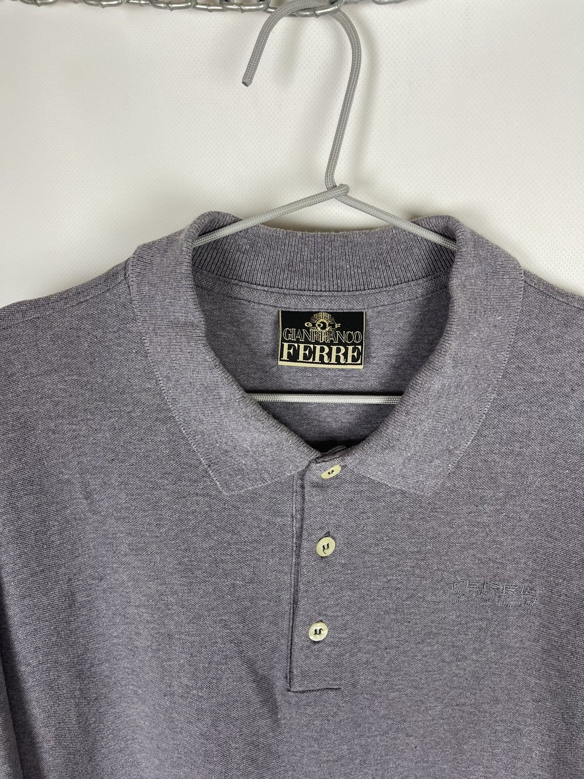 Gianfranco Ferre Gianfranco Ferre gold grey embroidered logo polo tee shirt Size US XL / EU 56 / 4 - 6 Thumbnail