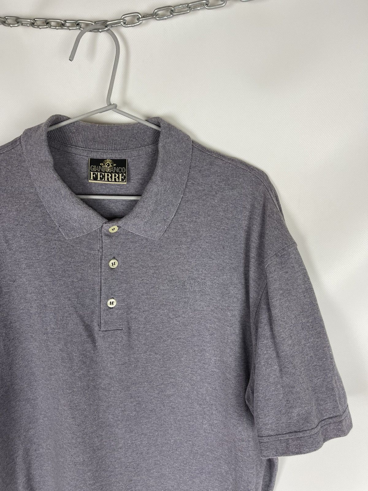 Gianfranco Ferre Gianfranco Ferre gold grey embroidered logo polo tee shirt Size US XL / EU 56 / 4 - 5 Thumbnail