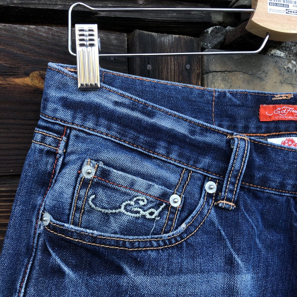 Christian Audigier × Ed Hardy × Vintage Rare Ed Hardy Jeans Denim Embroidery Wolf Tiger Y2K Vintage Size US 32 / EU 48 - 9 Thumbnail