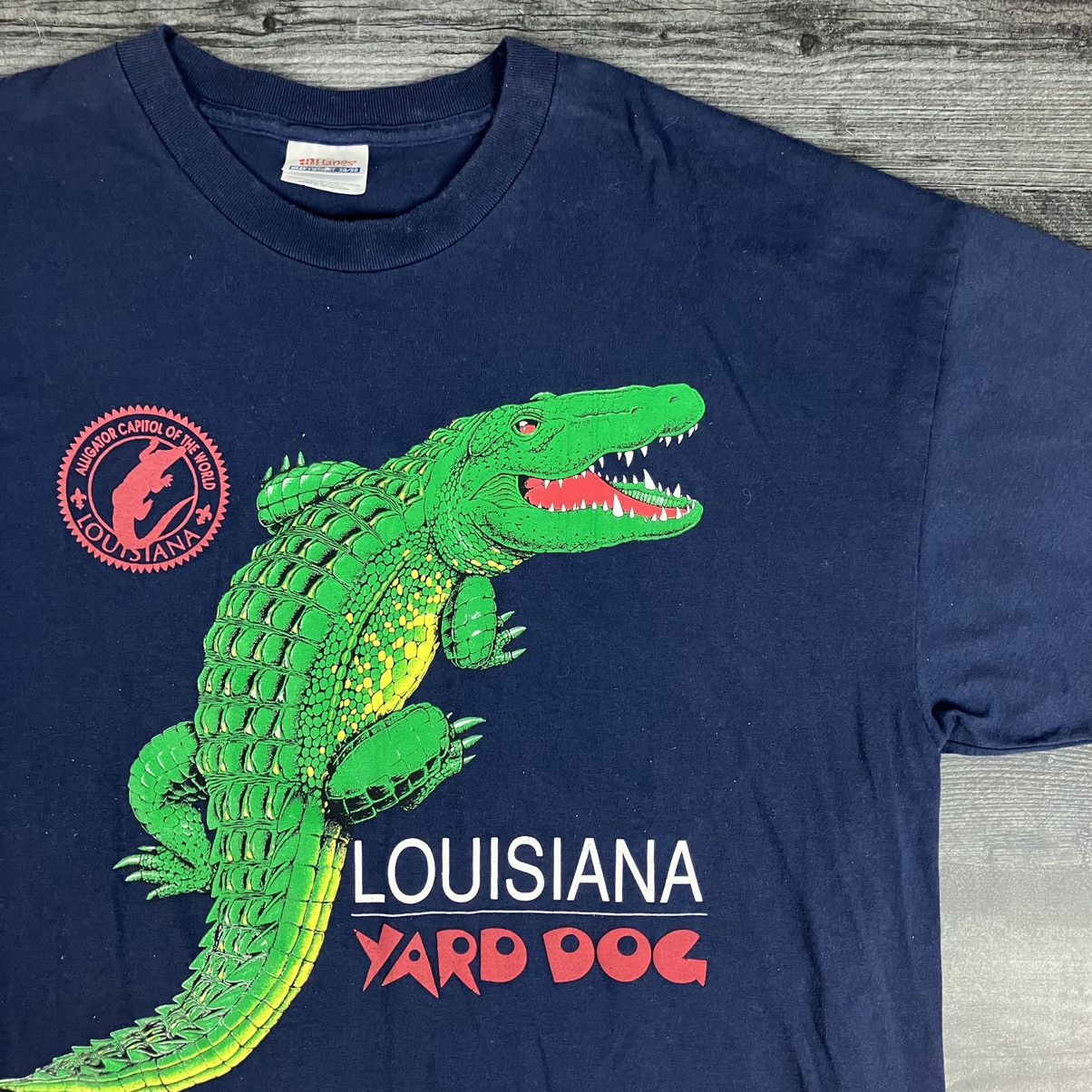 Vintage 90's Louisiana Yard Dog Alligator Grey T-shirt 