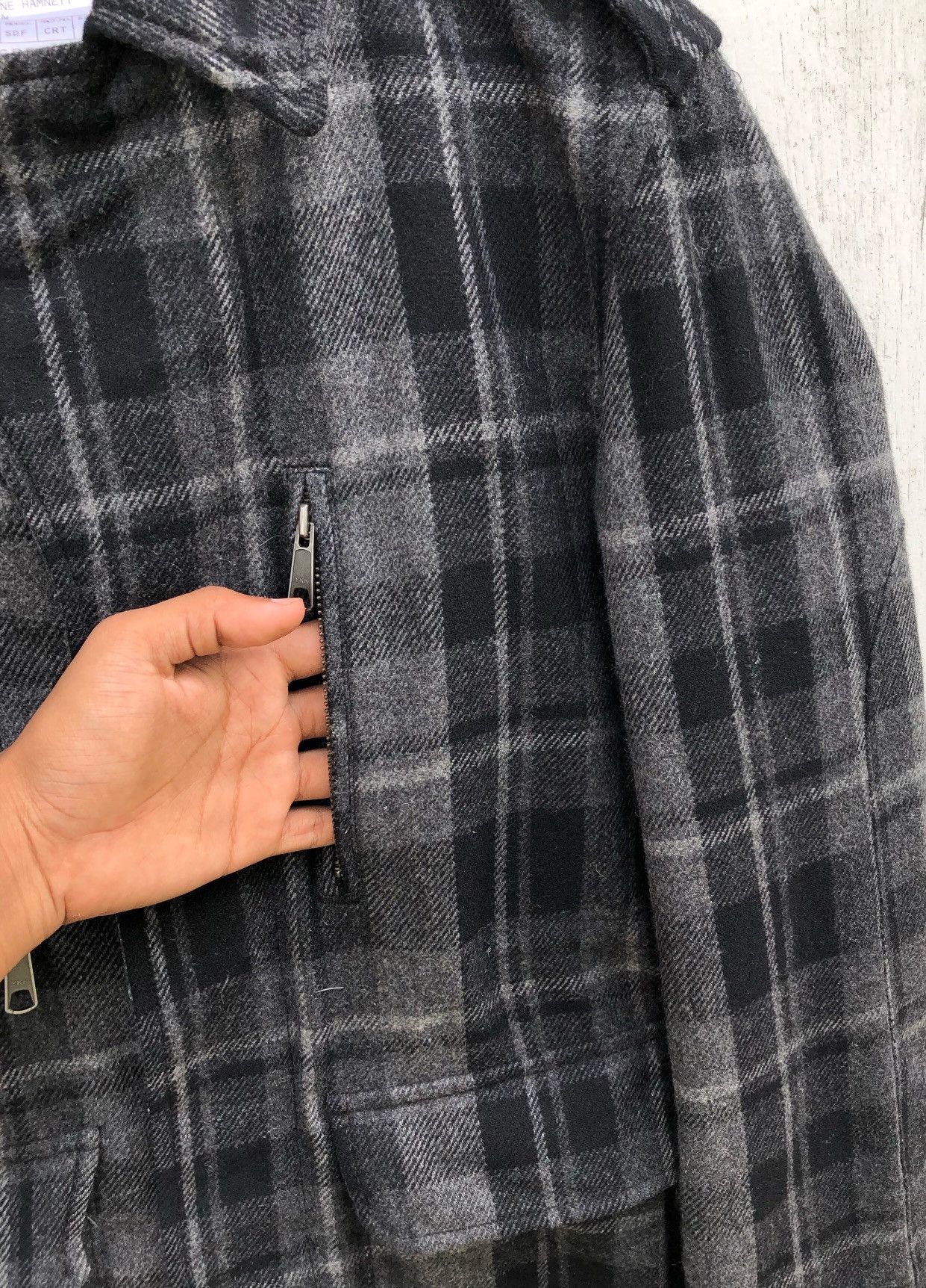 Katharine Hamnett London 🔥Katharine Hamnett London Nova Check Military Design Jacket Size US M / EU 48-50 / 2 - 10 Thumbnail
