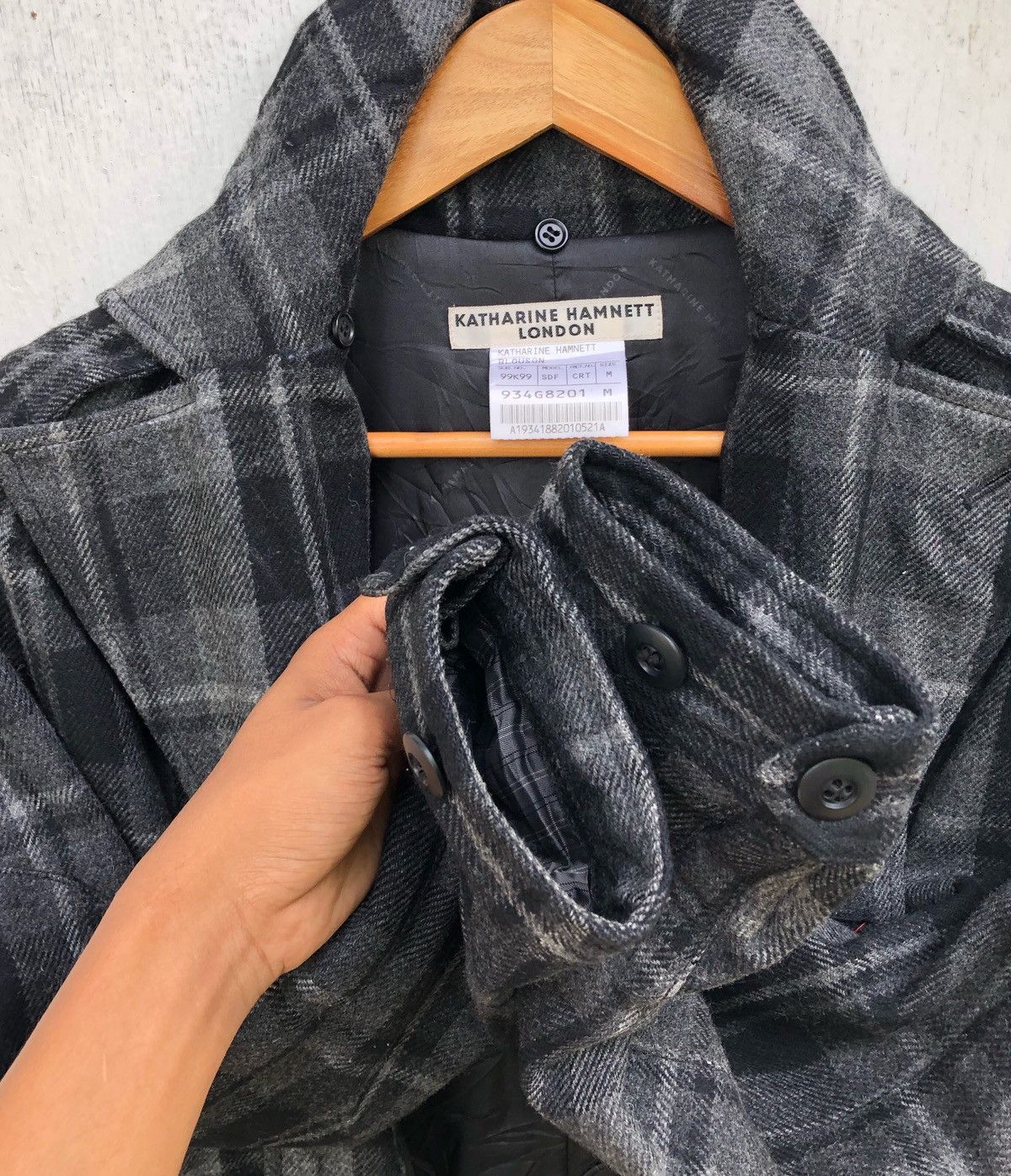 Katharine Hamnett London 🔥Katharine Hamnett London Nova Check Military Design Jacket Size US M / EU 48-50 / 2 - 8 Thumbnail