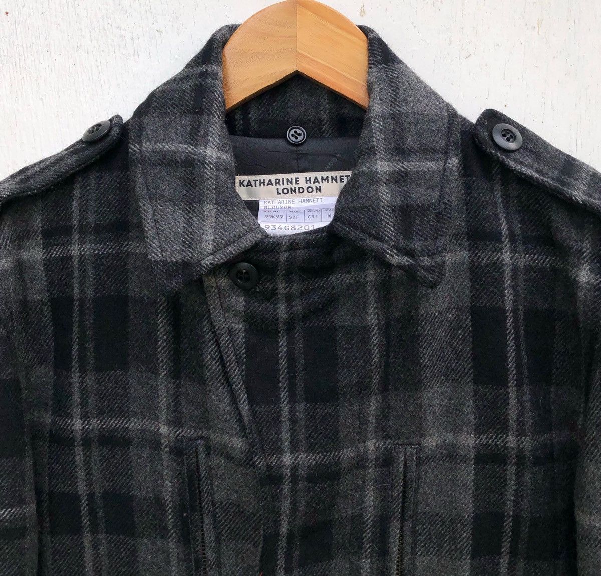 Katharine Hamnett London 🔥Katharine Hamnett London Nova Check Military Design Jacket Size US M / EU 48-50 / 2 - 5 Thumbnail