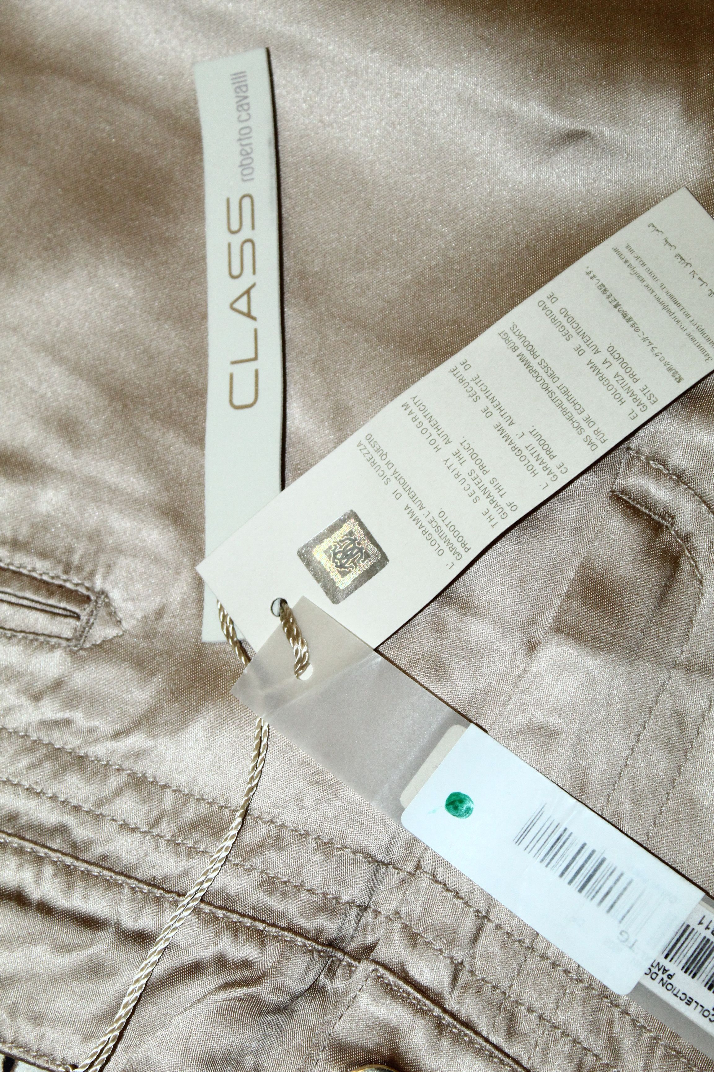 Roberto Cavalli Class by Roberto Cavalli Gold Satin Relaxed Fit Pants Size 30" / US 8 / IT 44 - 6 Thumbnail
