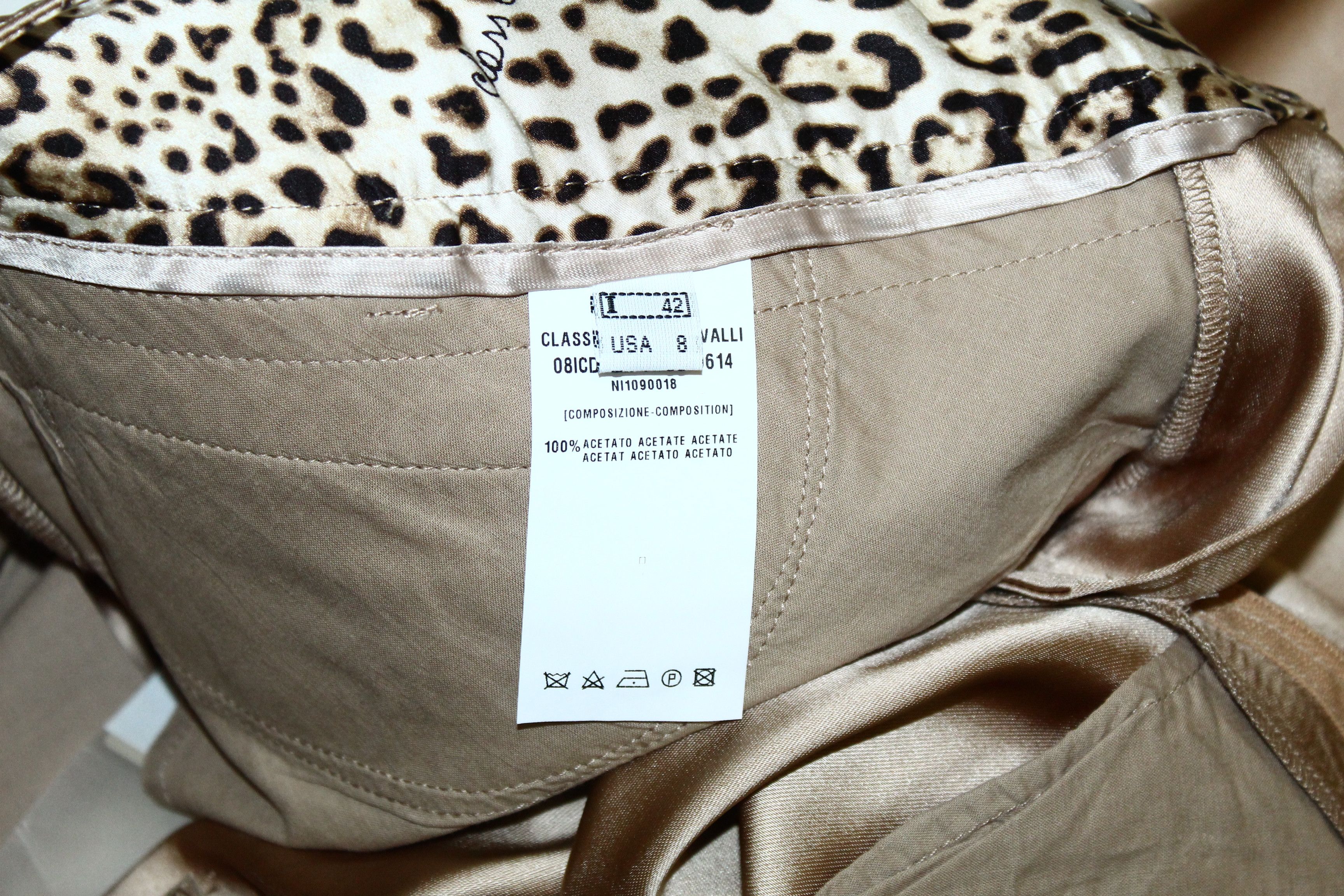 Roberto Cavalli Class by Roberto Cavalli Gold Satin Relaxed Fit Pants Size 30" / US 8 / IT 44 - 9 Thumbnail