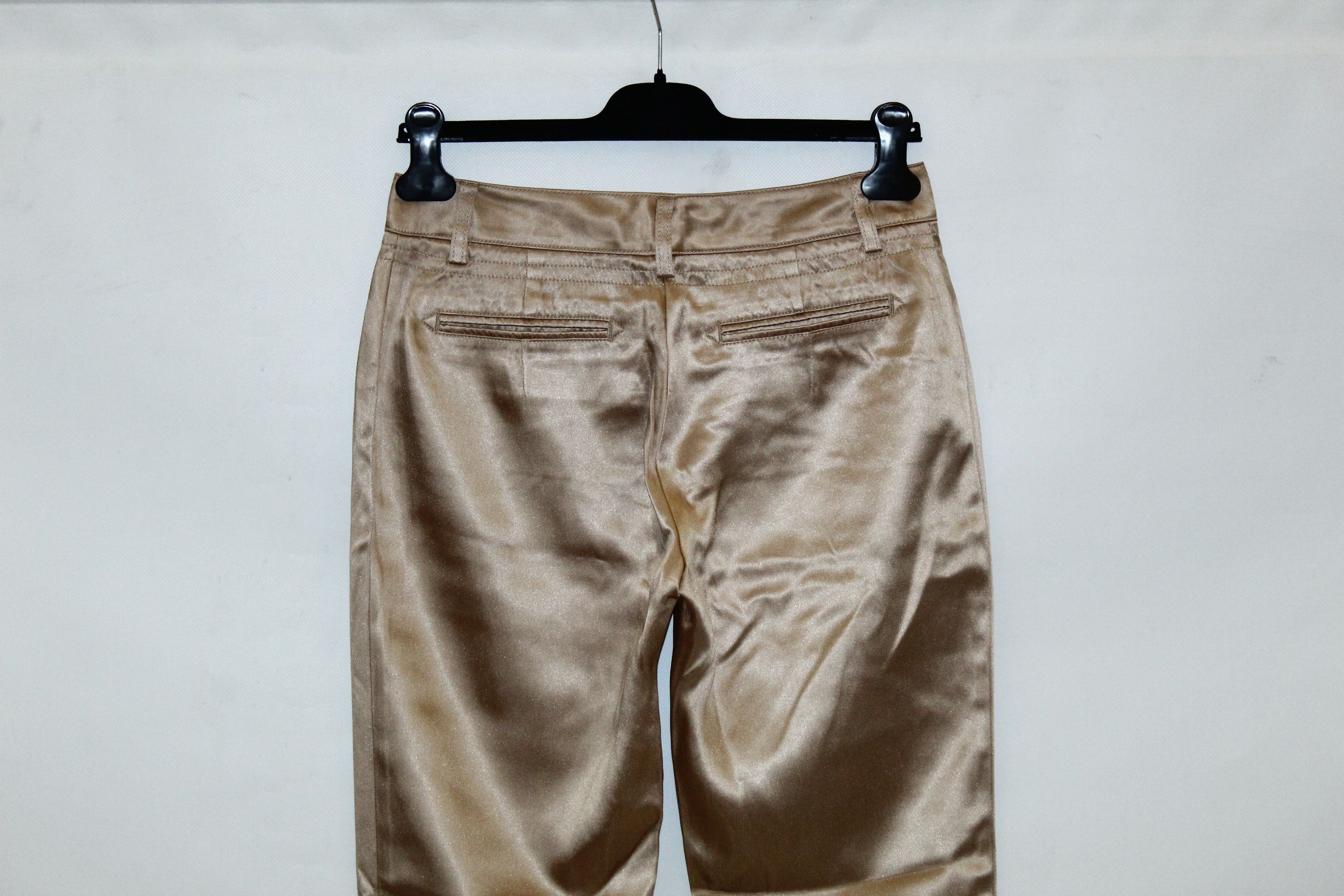 Roberto Cavalli Class by Roberto Cavalli Gold Satin Relaxed Fit Pants Size 30" / US 8 / IT 44 - 4 Thumbnail