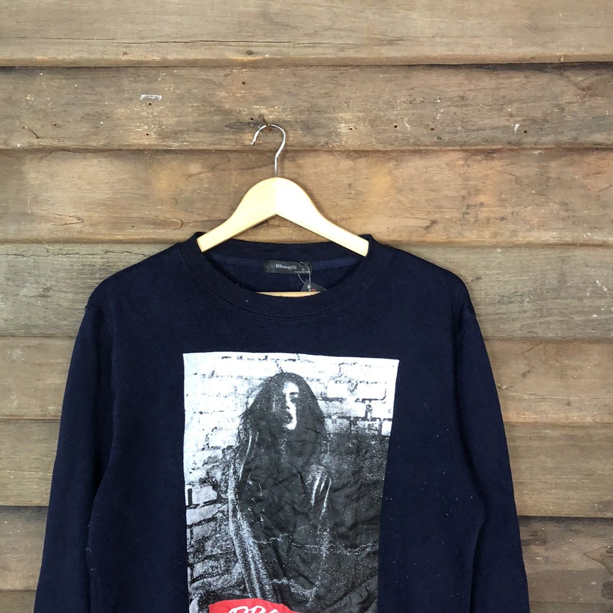 Japanese Brand Bluegill proudly box logo Dark blue Sweatshirt #4763 Size US M / EU 48-50 / 2 - 2 Thumbnail