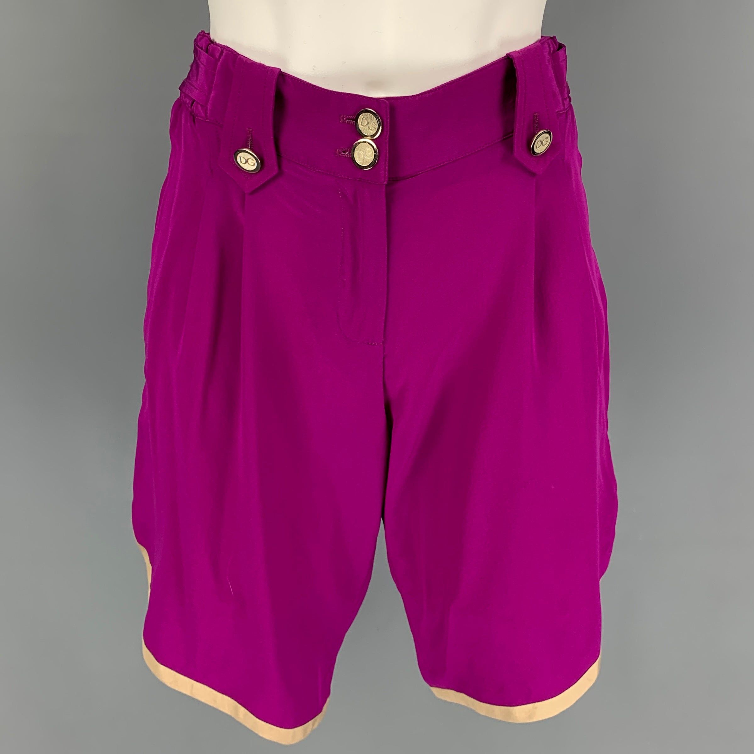 Dolce & Gabbana Purple Beige Silk Shorts | Grailed