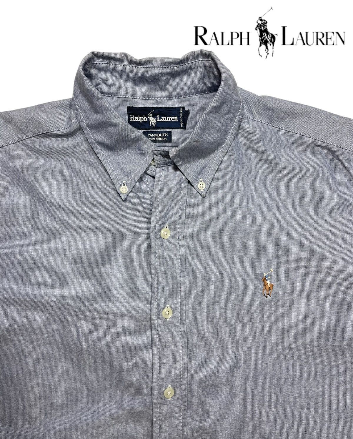 Polo Ralph Lauren × Ralph Lauren × Vintage Vintage Polo Ralph Lauren Shirt Button up casual RL Blue tag Size US XL / EU 56 / 4 - 1 Thumbnail