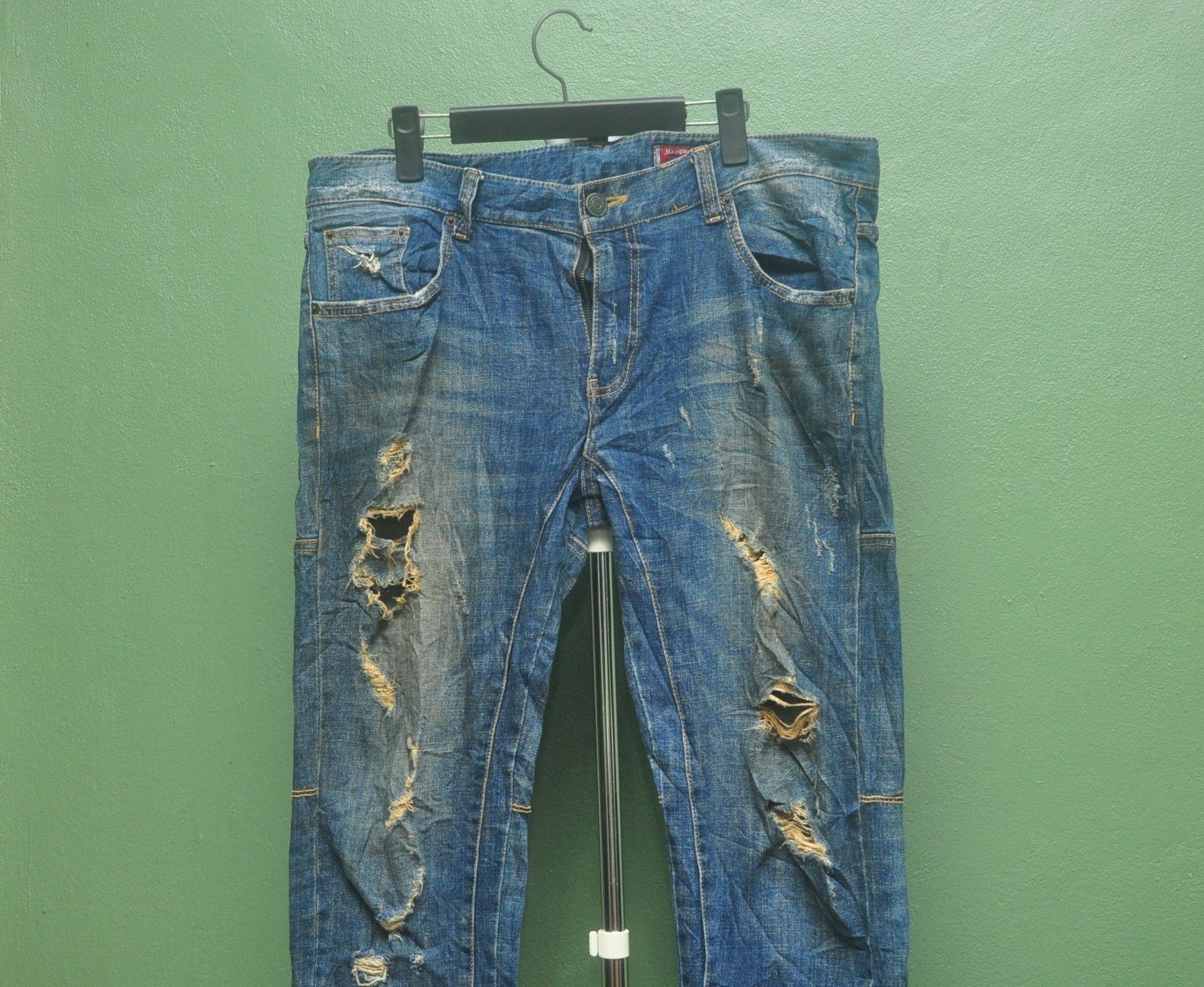 Japanese Brand × Vintage Vintage Mosquito Distressed Japanese Style Denim Jeans Size US 36 / EU 52 - 3 Thumbnail