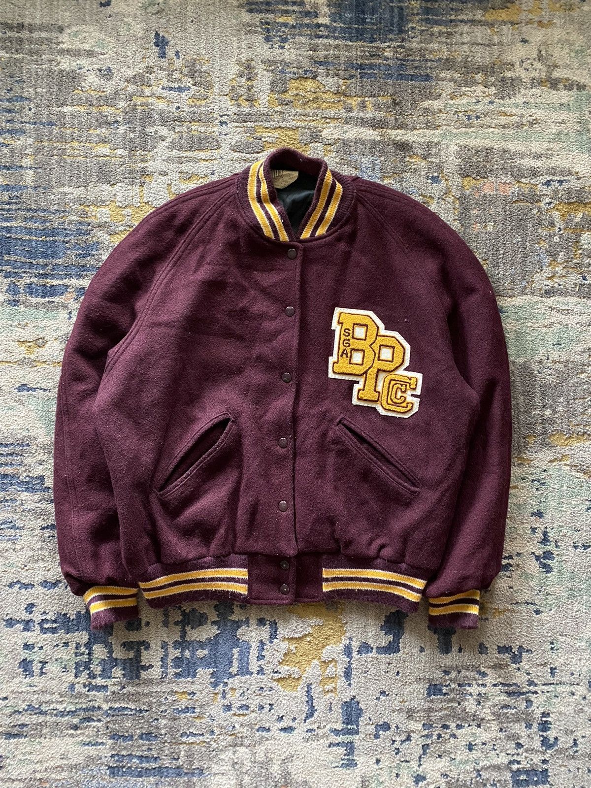 ~80'S MAPLE Collared Varsity Jacket Award Jacket Men's L Size Vintage /eaa492860