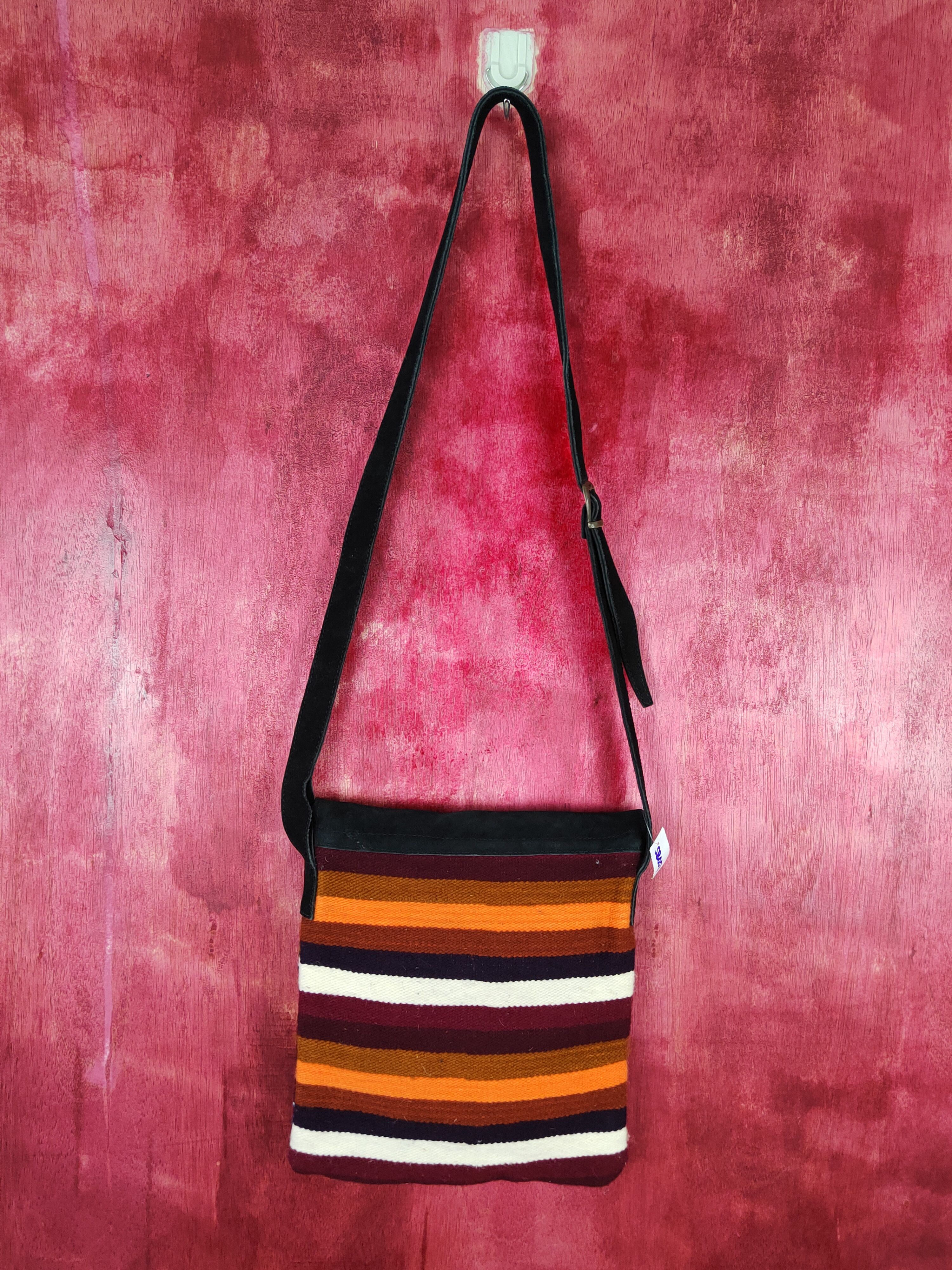 Japanese Brand DL Black Brown navajo embroidered Crossbody Bag #SB051 Size ONE SIZE - 2 Thumbnail