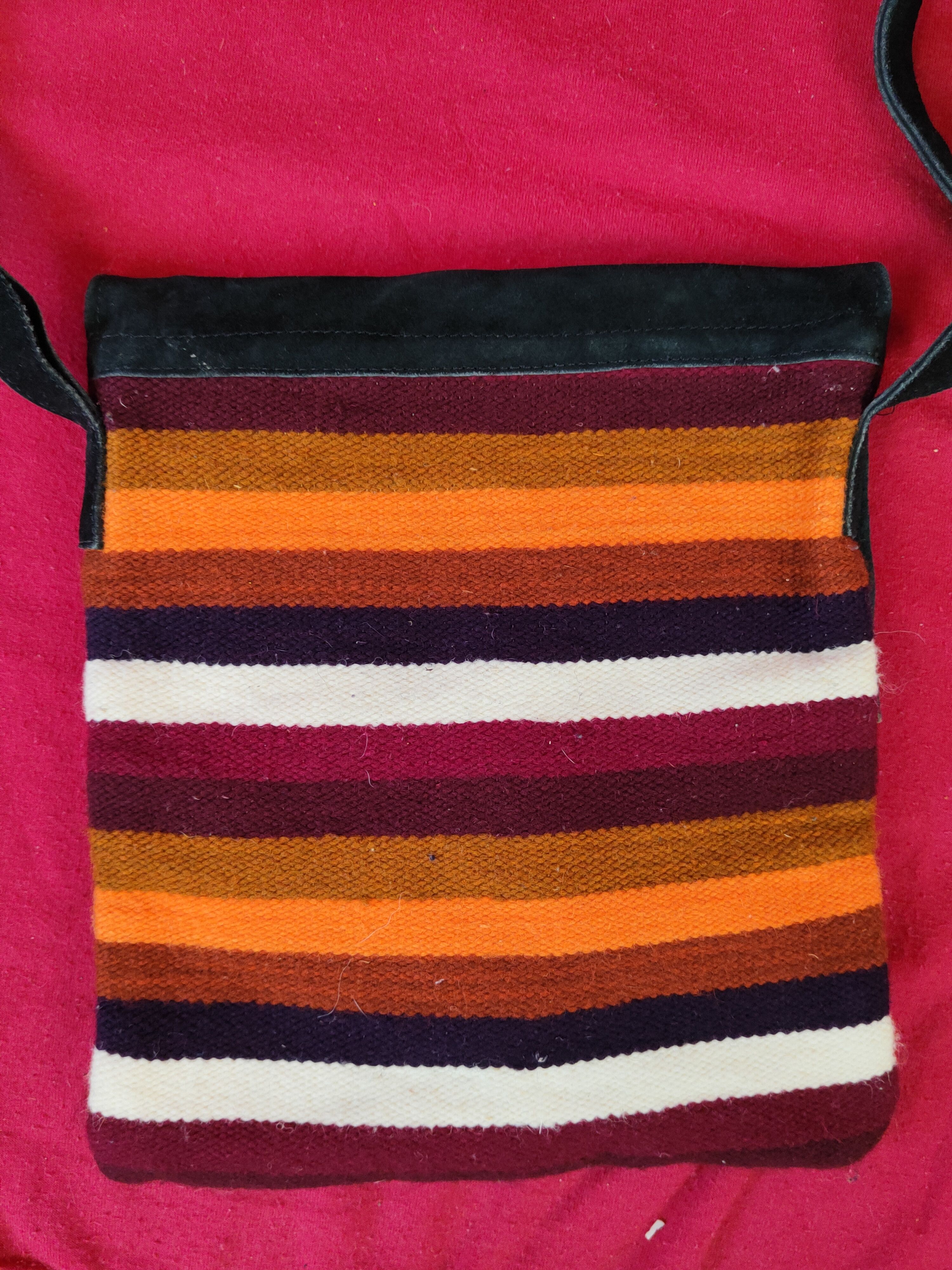 Japanese Brand DL Black Brown navajo embroidered Crossbody Bag #SB051 Size ONE SIZE - 5 Thumbnail