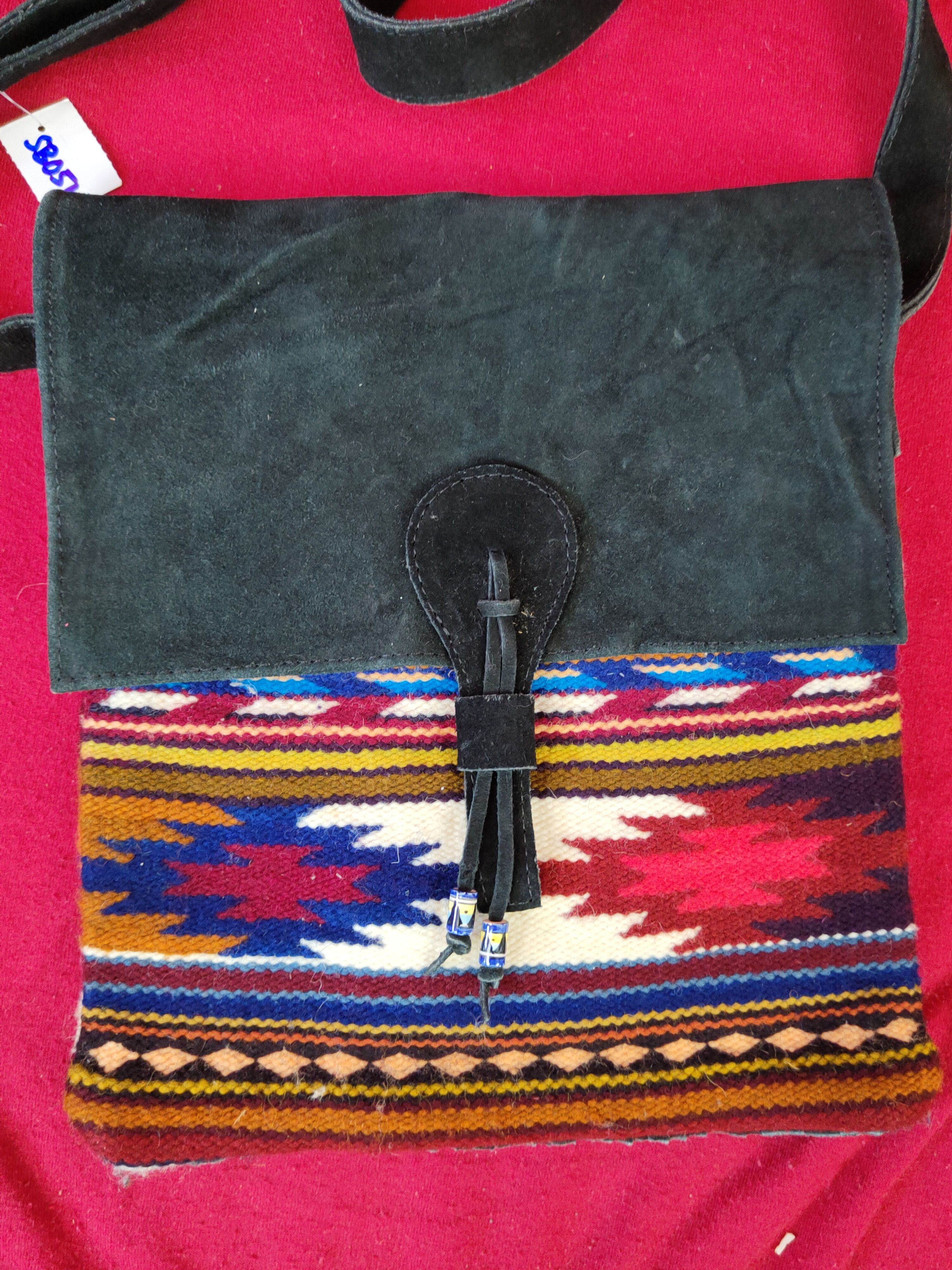 Japanese Brand DL Black Brown navajo embroidered Crossbody Bag #SB051 Size ONE SIZE - 3 Thumbnail