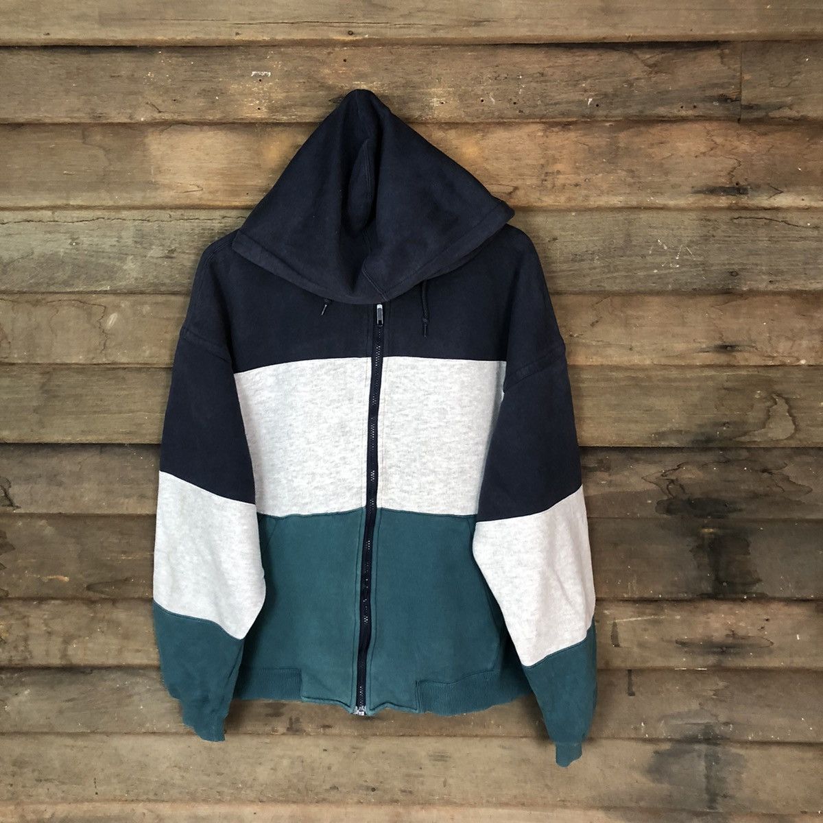 image of Eddie Bauer Mix Stripe Sweater Hoodie 4794, Men's (Size Large)
