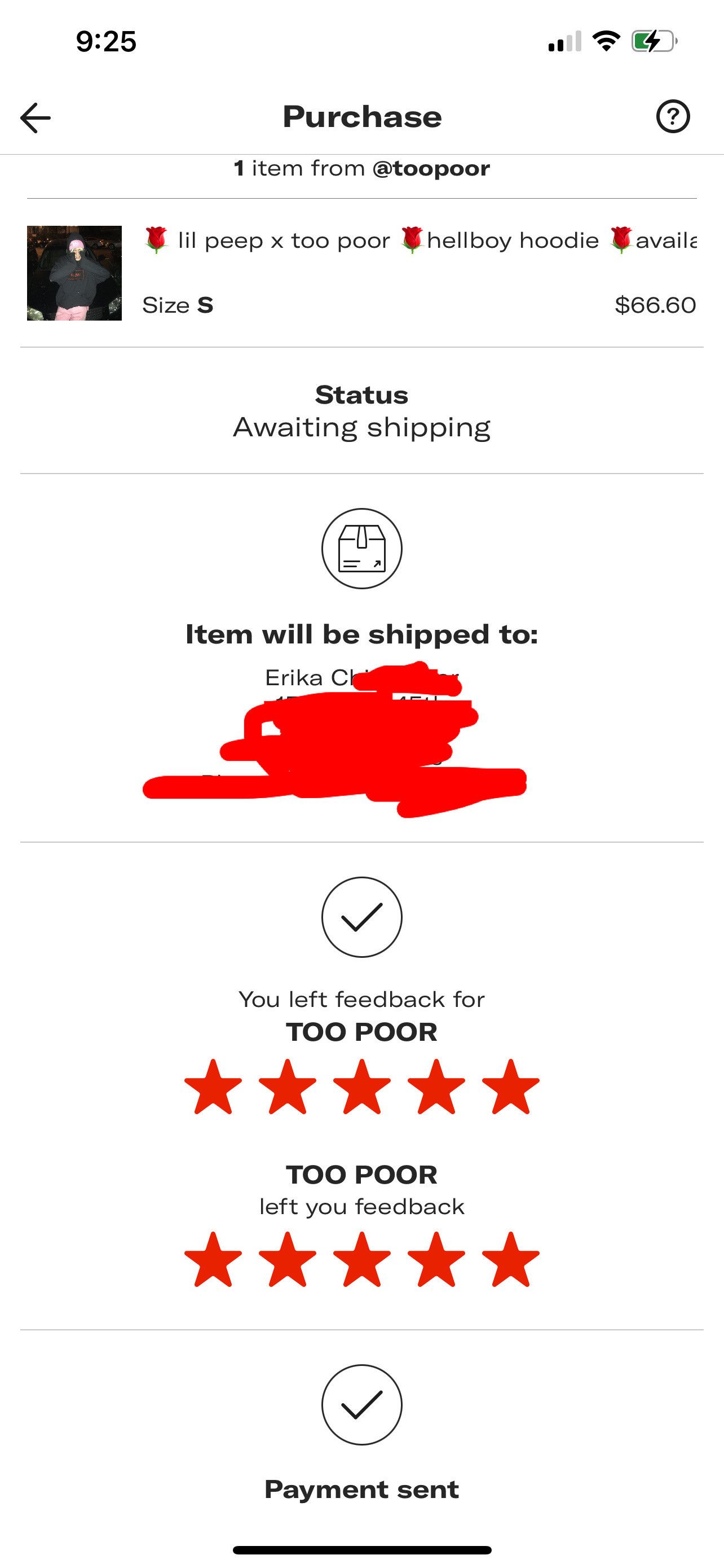 Lil Peep Lil peep x Too poor Hellboy hoodie *Original Piece* Size US S / EU 44-46 / 1 - 5 Thumbnail