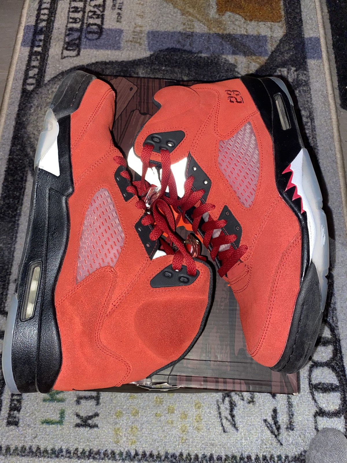 Pre-owned Jordan Nike Jordan 5 Retro Raging Bull Red Shoes