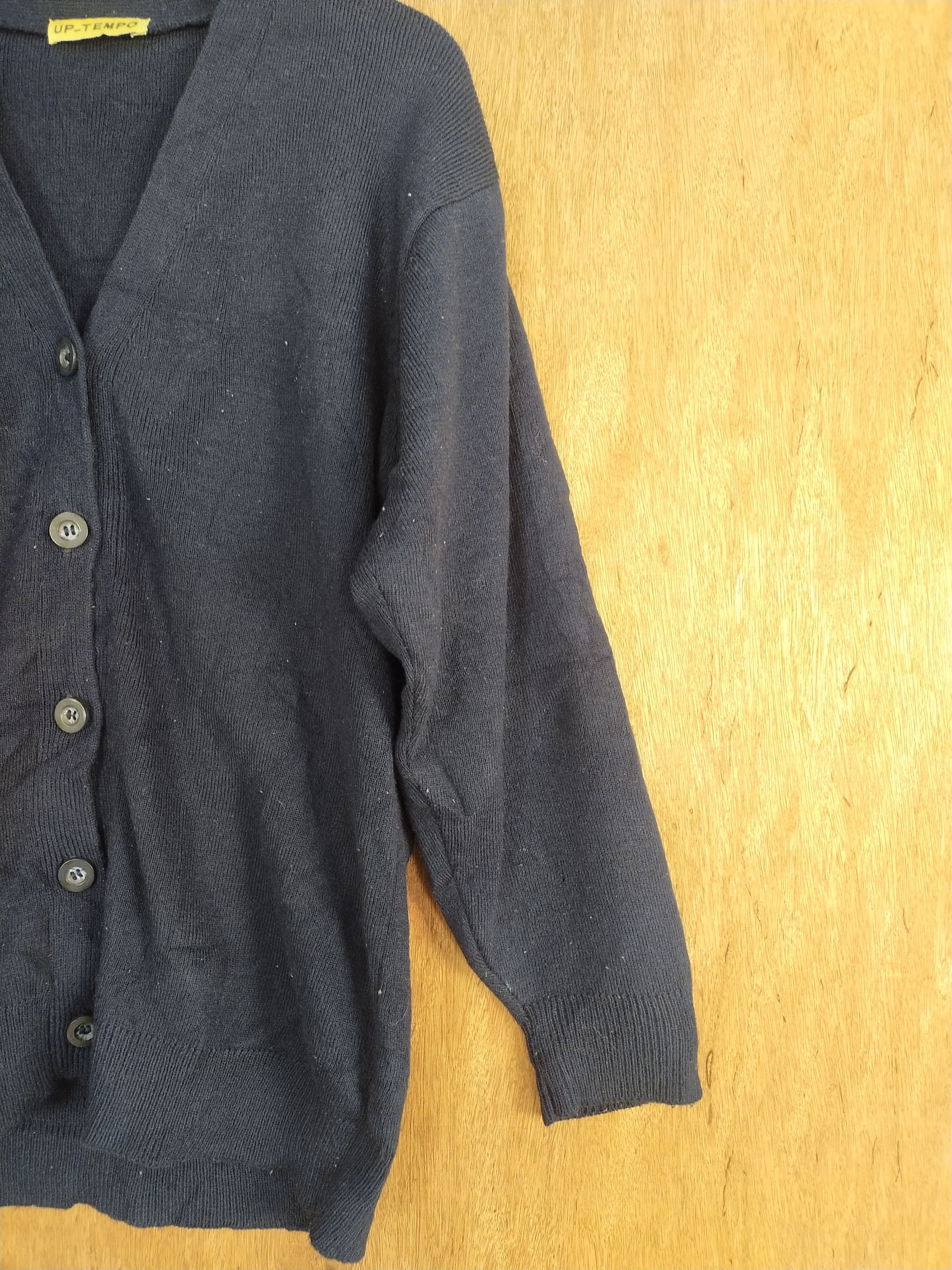 Vintage Up-Tempo Dark Blue japan knitwear Cardigan #S228 Size US M / EU 48-50 / 2 - 3 Thumbnail