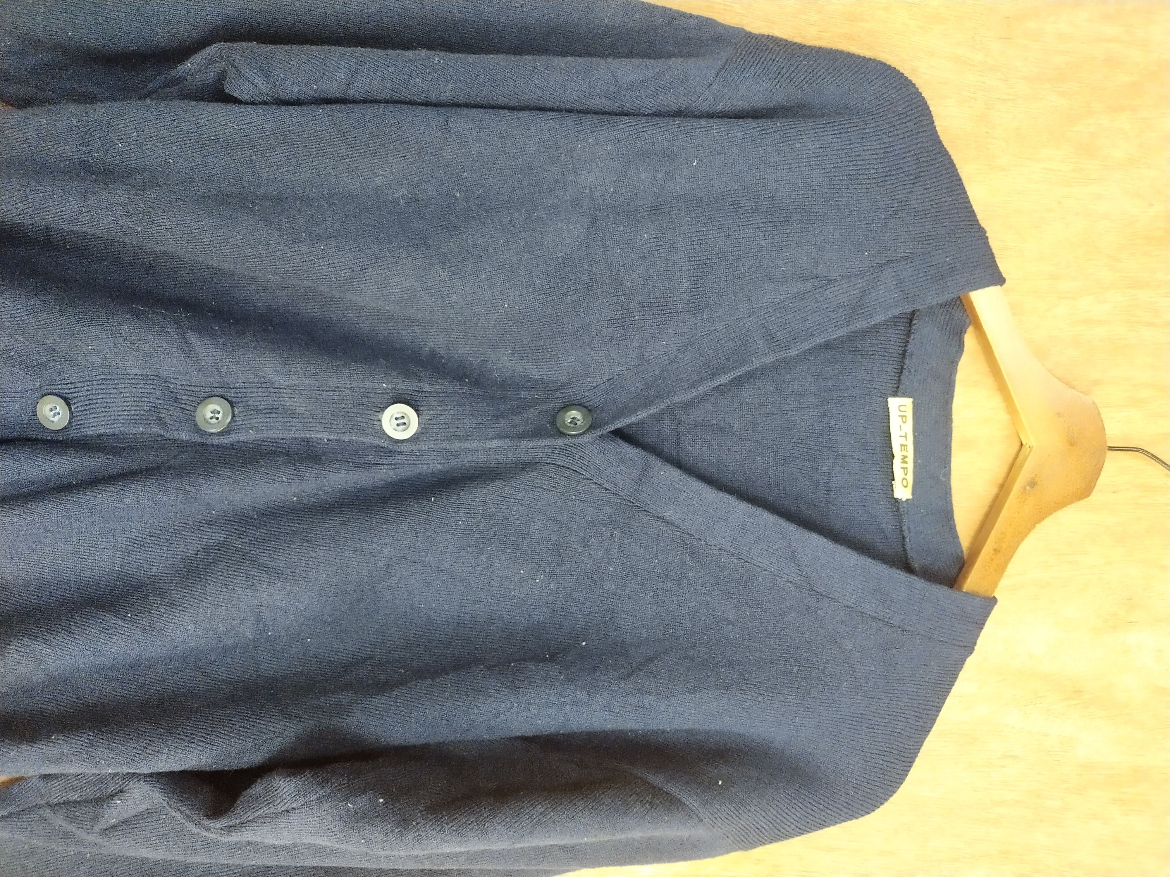 Vintage Up-Tempo Dark Blue japan knitwear Cardigan #S228 Size US M / EU 48-50 / 2 - 2 Thumbnail