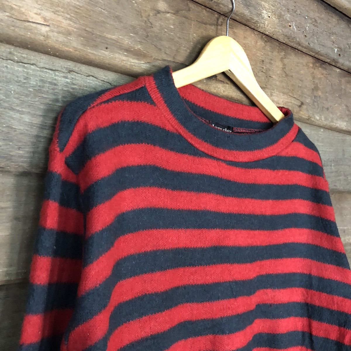 Japanese Brand DL Livre Claire Stripe Red like cobain Knitwear #6879 Size L / US 10 / IT 46 - 6 Thumbnail