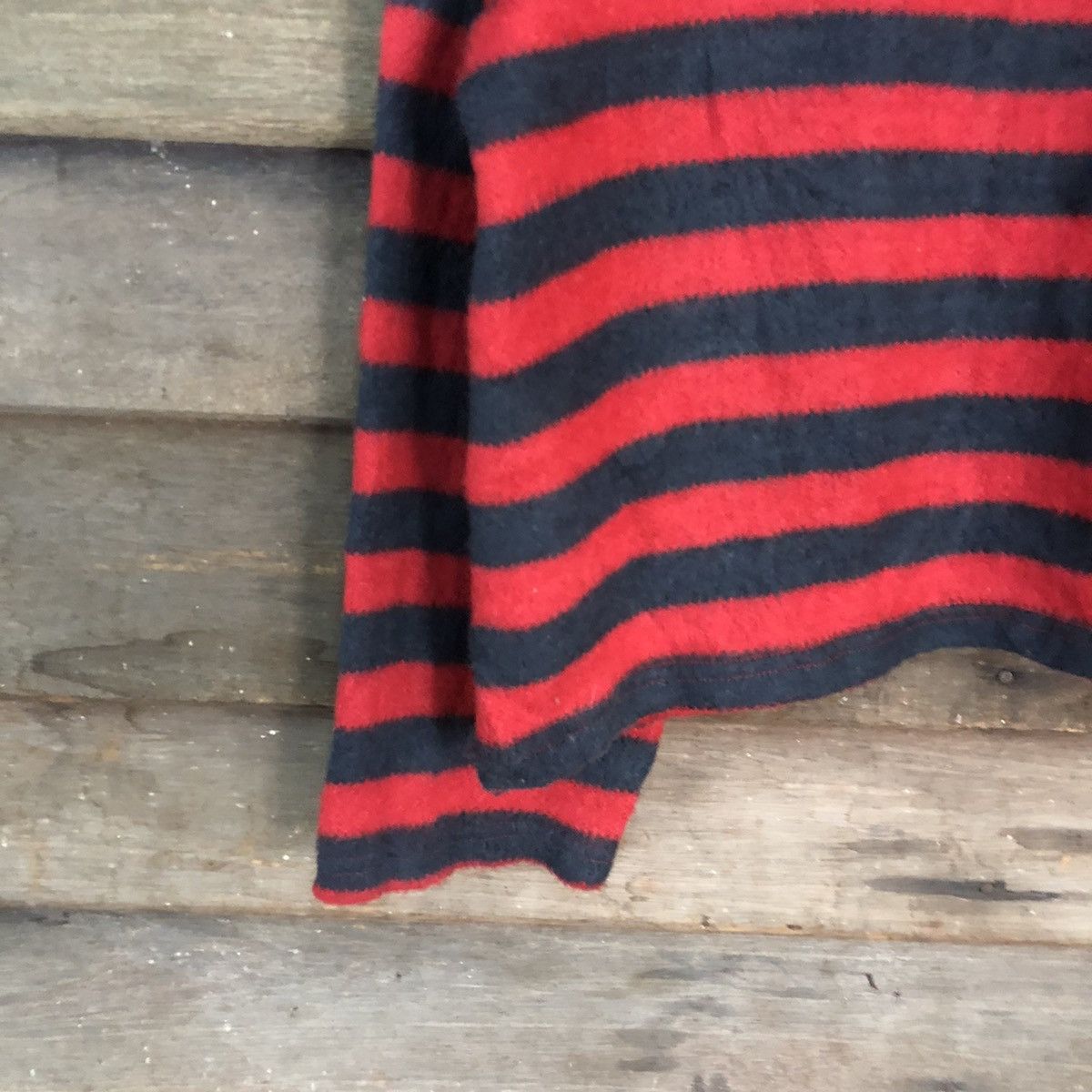 Japanese Brand DL Livre Claire Stripe Red like cobain Knitwear #6879 Size L / US 10 / IT 46 - 4 Thumbnail