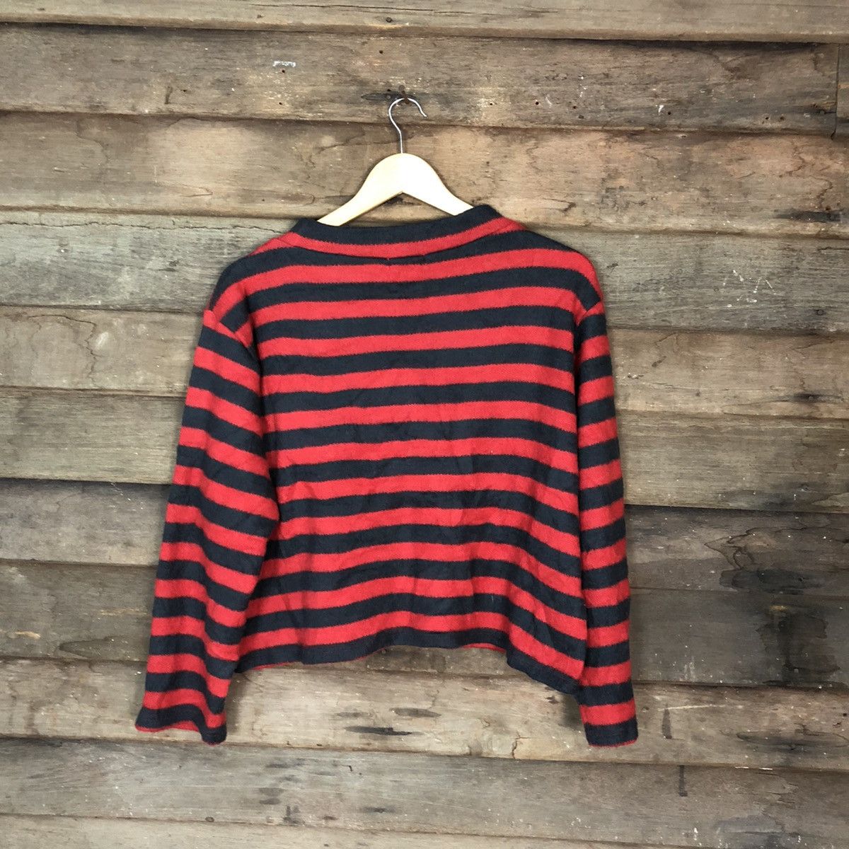 Japanese Brand DL Livre Claire Stripe Red like cobain Knitwear #6879 Size L / US 10 / IT 46 - 9 Thumbnail