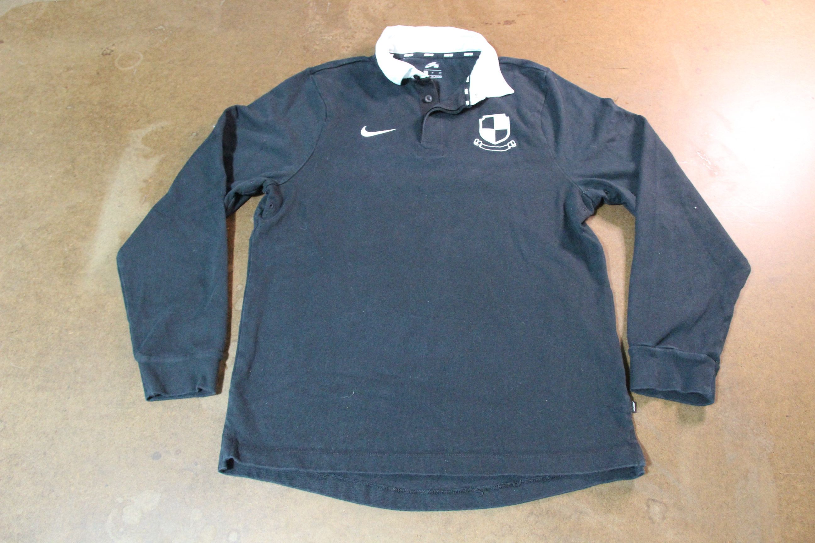 Nike short-sleeved polo shirt, men's size S cotton Charcoal Vintage Second Hand