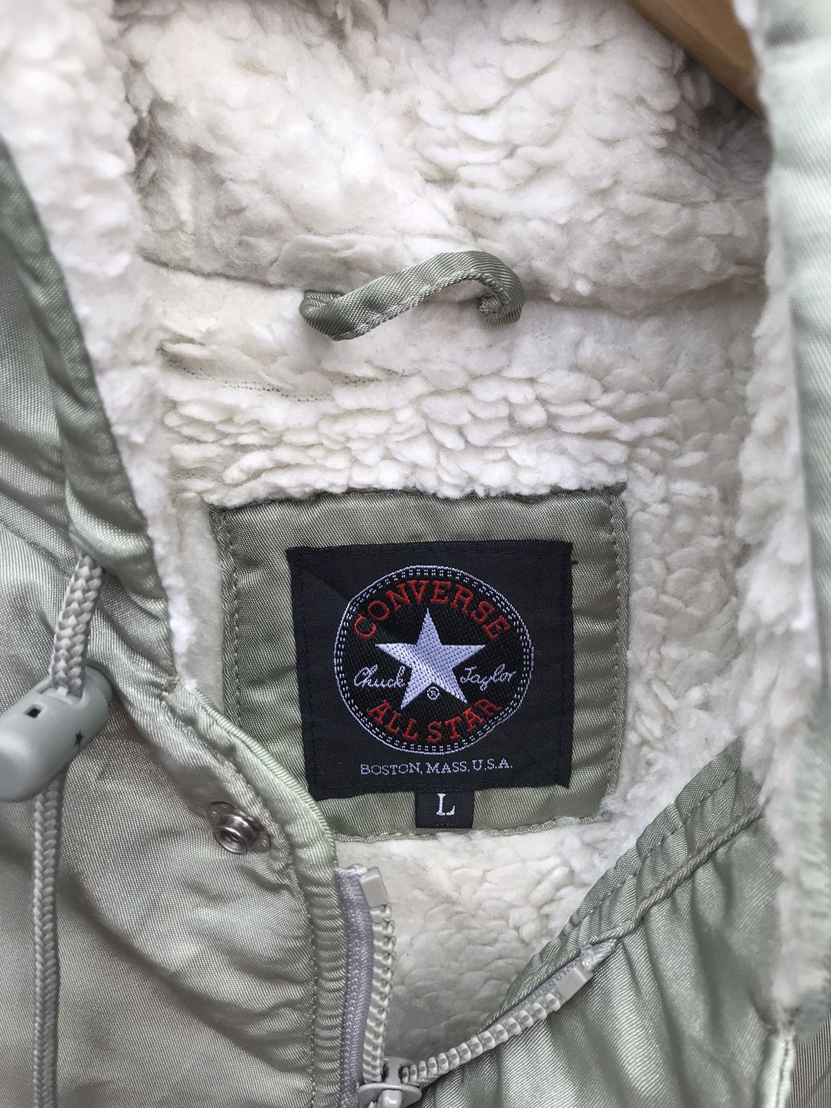 Converse Converse Bombers Sherpa Lining Hoodie Big Logo Jacket Size US L / EU 52-54 / 3 - 3 Thumbnail