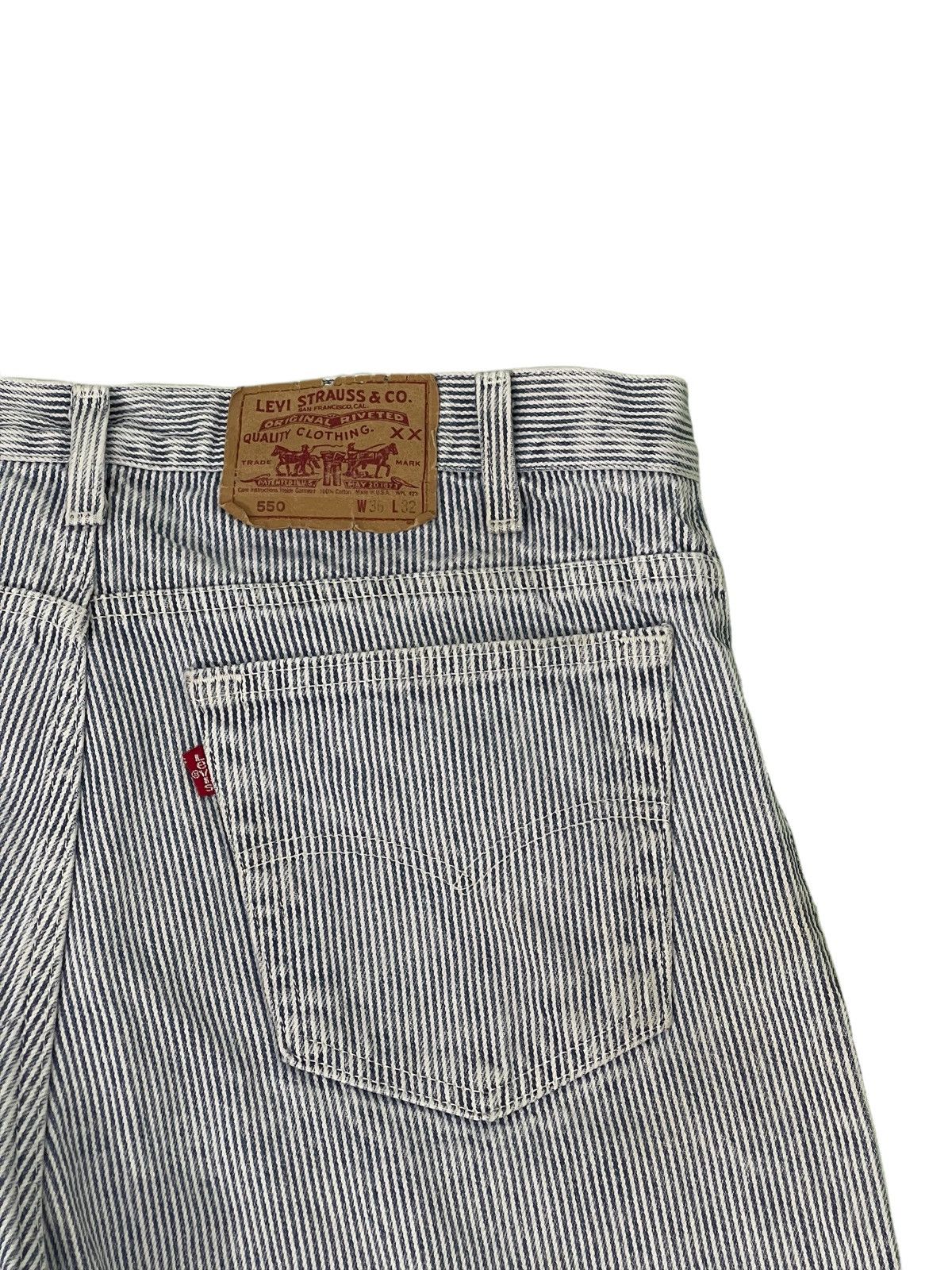 Levi's Rare 80s Levi’s 550 Hickory Tapered Made in USA 11🟦 Size US 35 - 2 Thumbnail