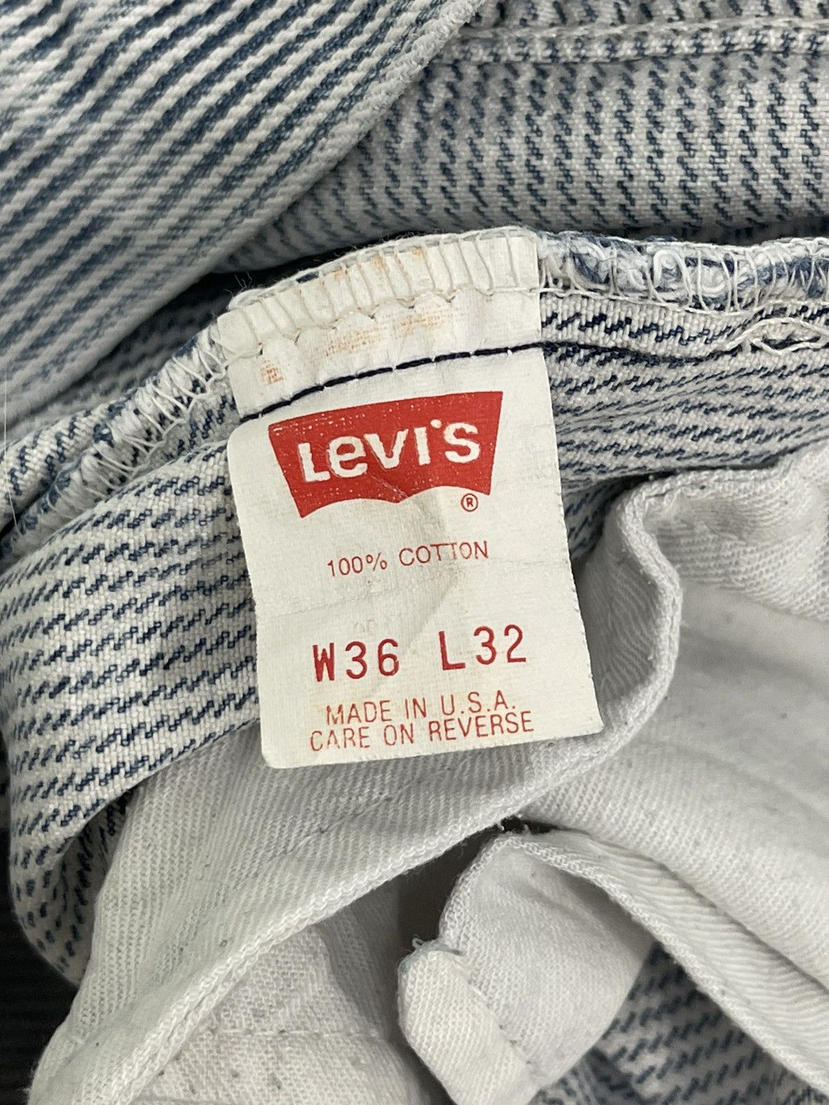 Levi's Rare 80s Levi’s 550 Hickory Tapered Made in USA 11🟦 Size US 35 - 20 Thumbnail