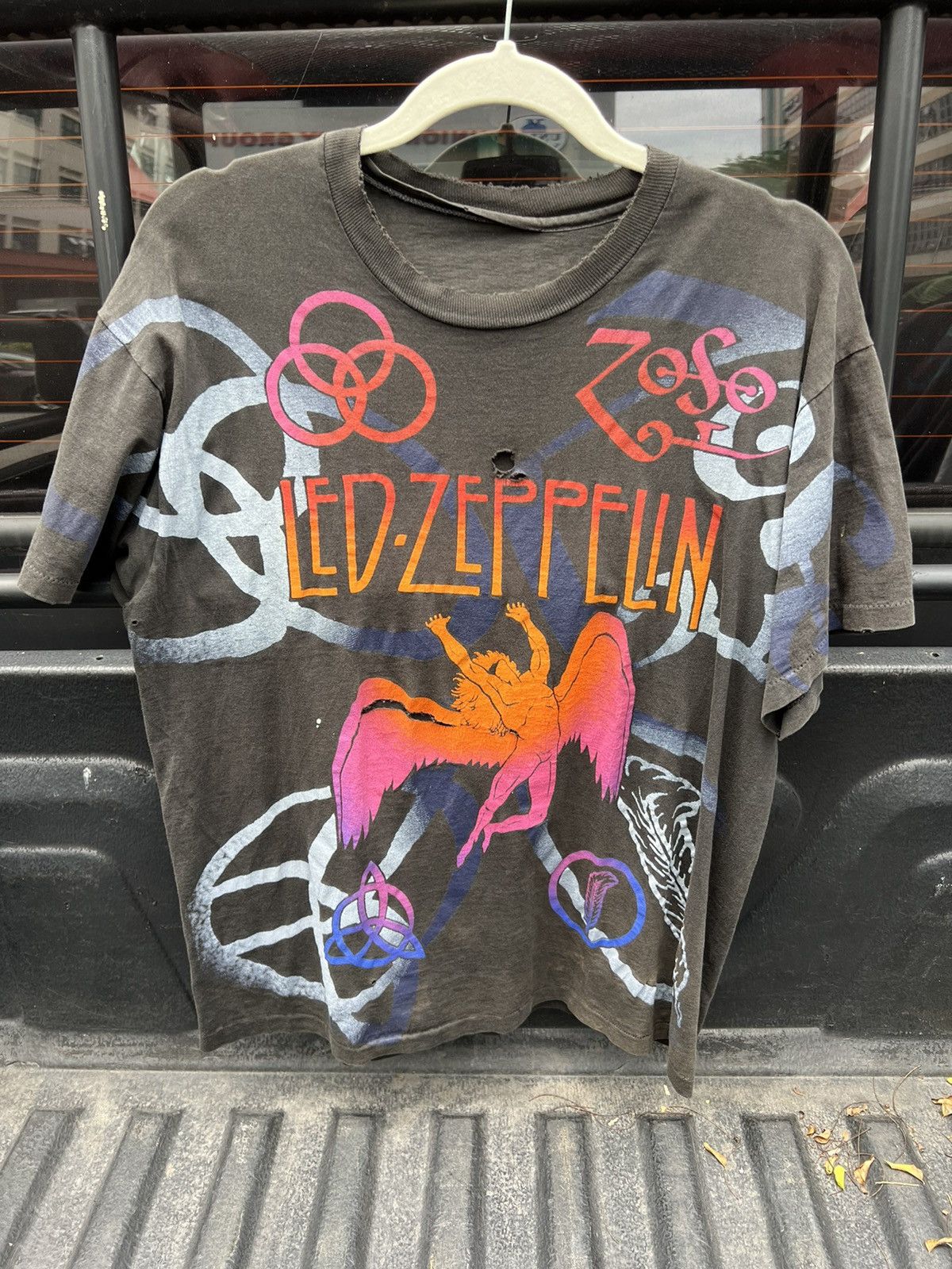 Vintage Led Zeppelin All Over Print Shirt with 4-Logo Backprint Size US L / EU 52-54 / 3 - 1 Thumbnail