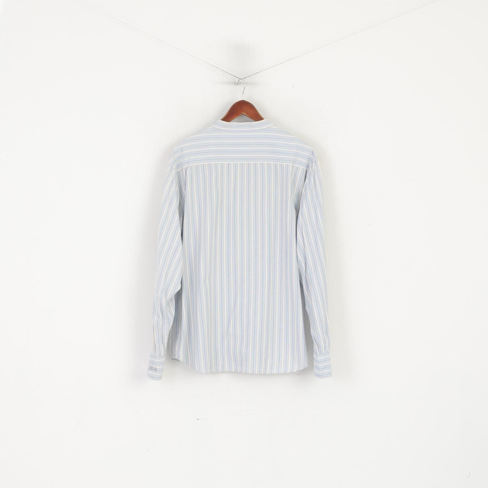 Vintage Joe Browns Men XL Casual Shirt Blue Cotton Striped 6797 Size US XL / EU 56 / 4 - 6 Thumbnail