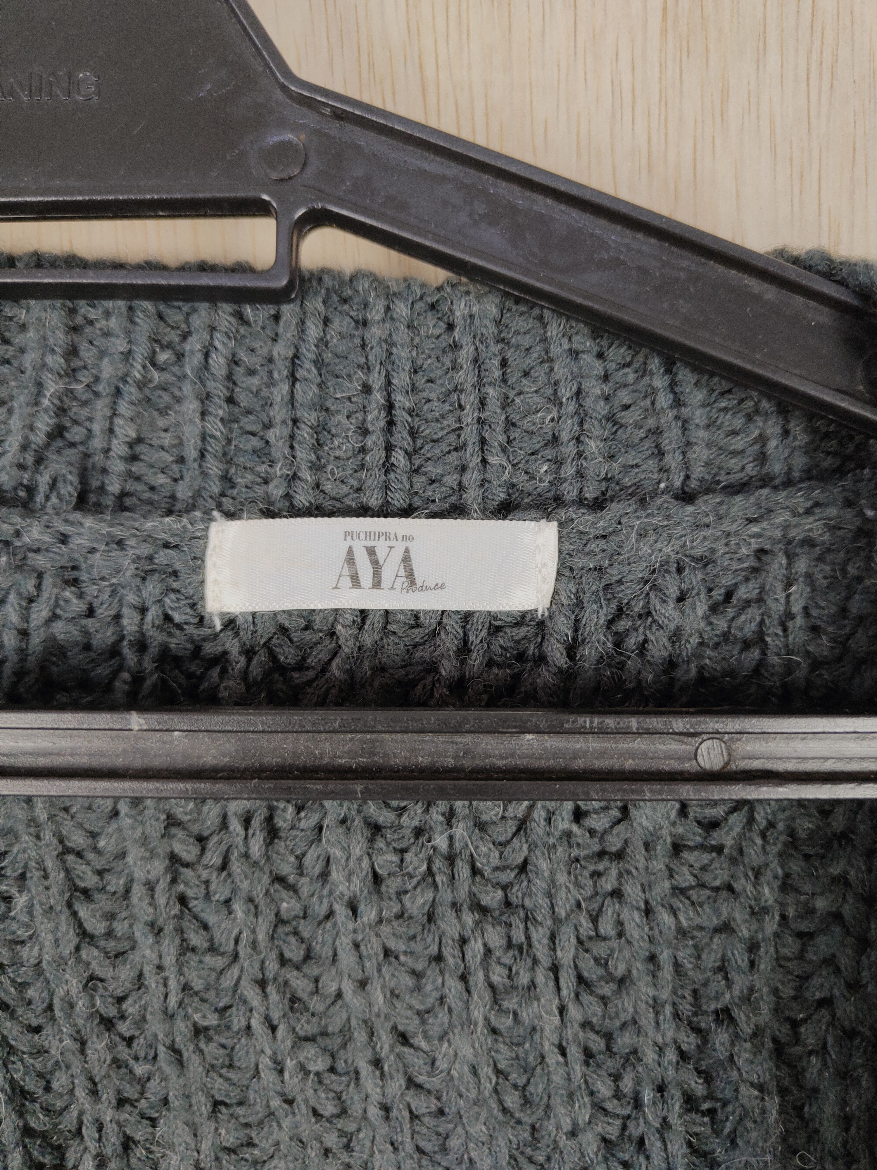 Vintage Aya (Puchipra No) Black Cardigan cable knotwear#S310 Size US L / EU 52-54 / 3 - 5 Thumbnail
