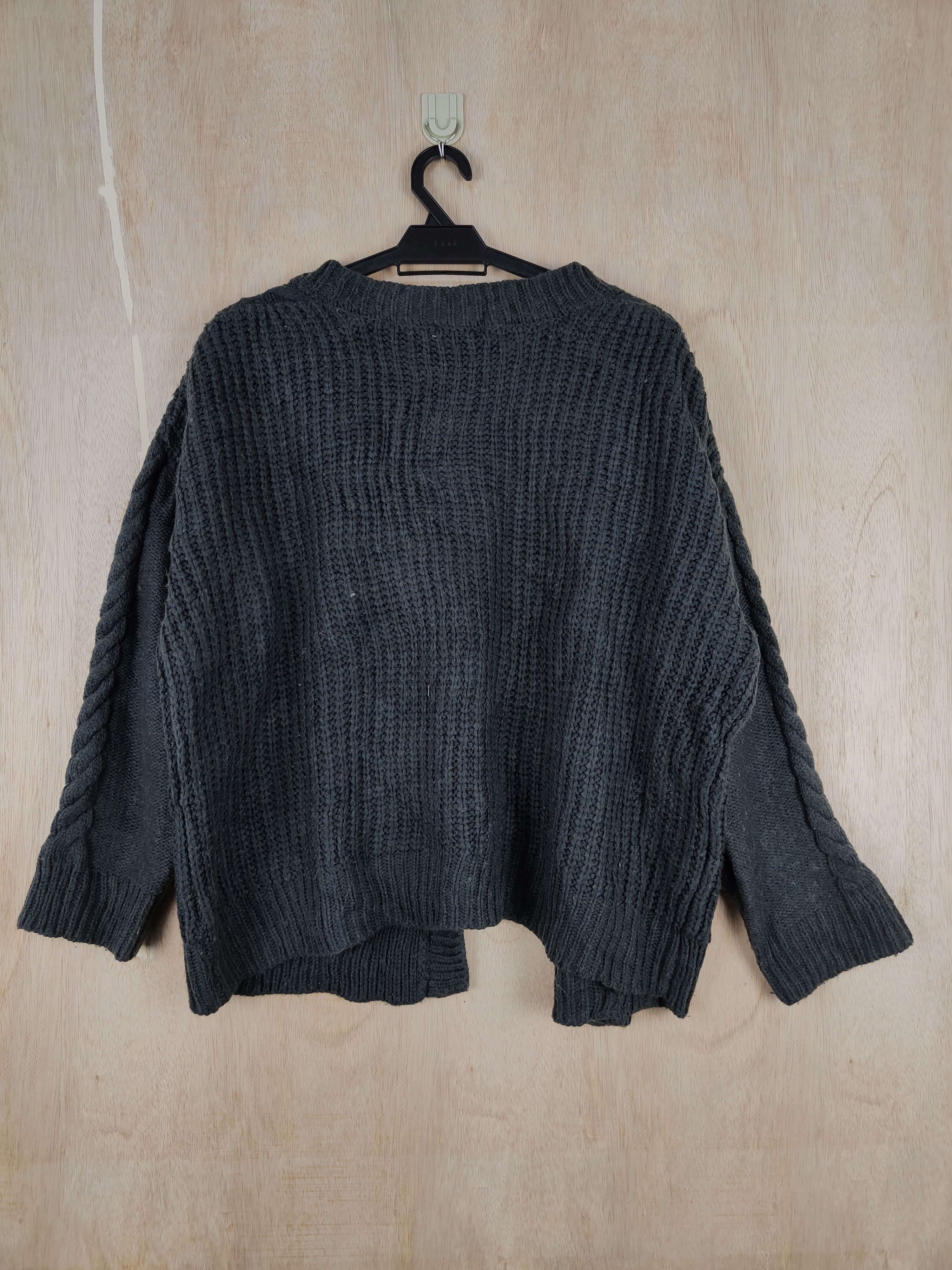 Vintage Aya (Puchipra No) Black Cardigan cable knotwear#S310 Size US L / EU 52-54 / 3 - 7 Thumbnail