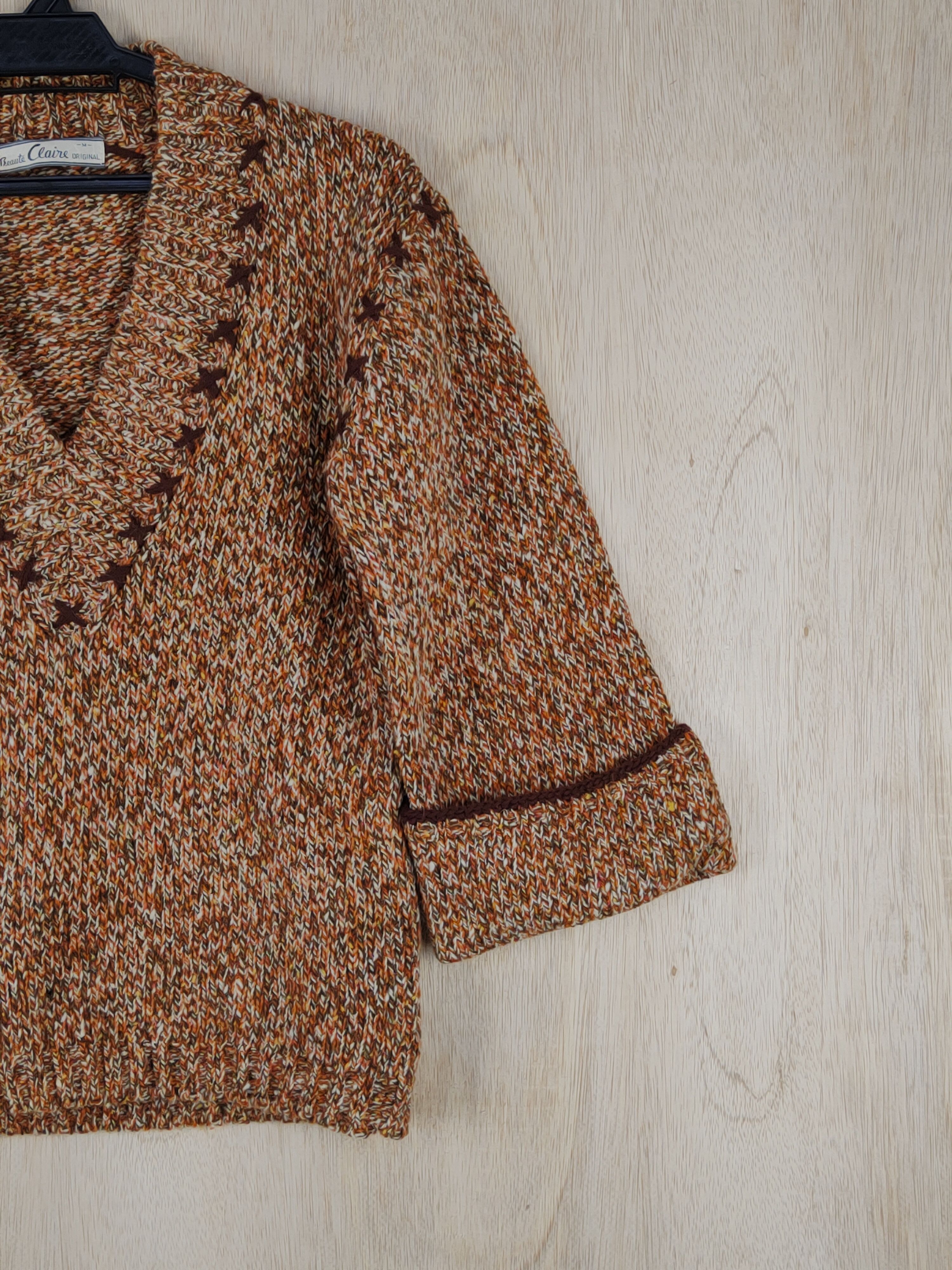 Homespun Knitwear × Japanese Brand × Vintage Beaute Claire Original Brown Knitwear #S304 Size M / US 6-8 / IT 42-44 - 4 Thumbnail