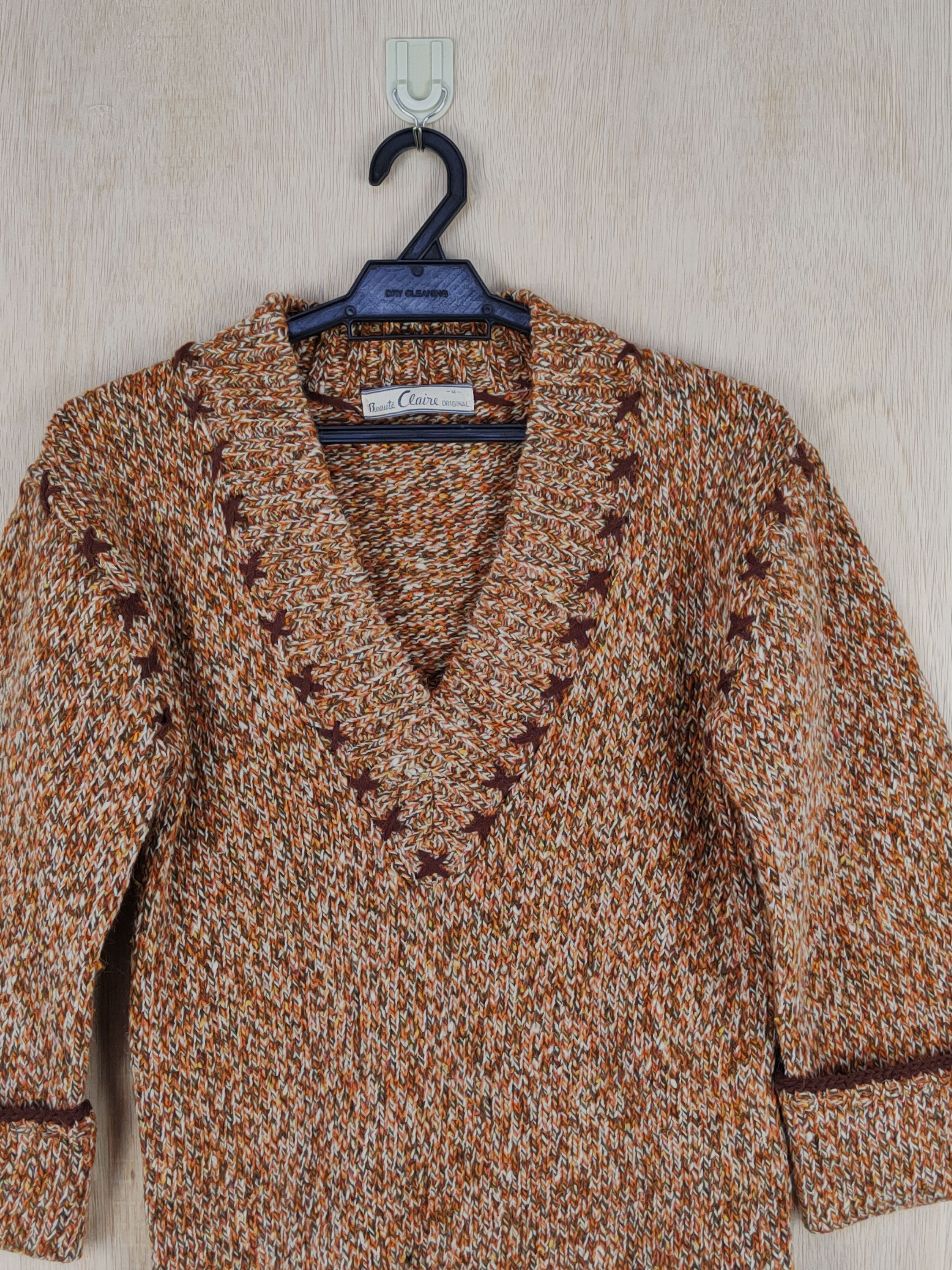 Homespun Knitwear × Japanese Brand × Vintage Beaute Claire Original Brown Knitwear #S304 Size M / US 6-8 / IT 42-44 - 2 Thumbnail