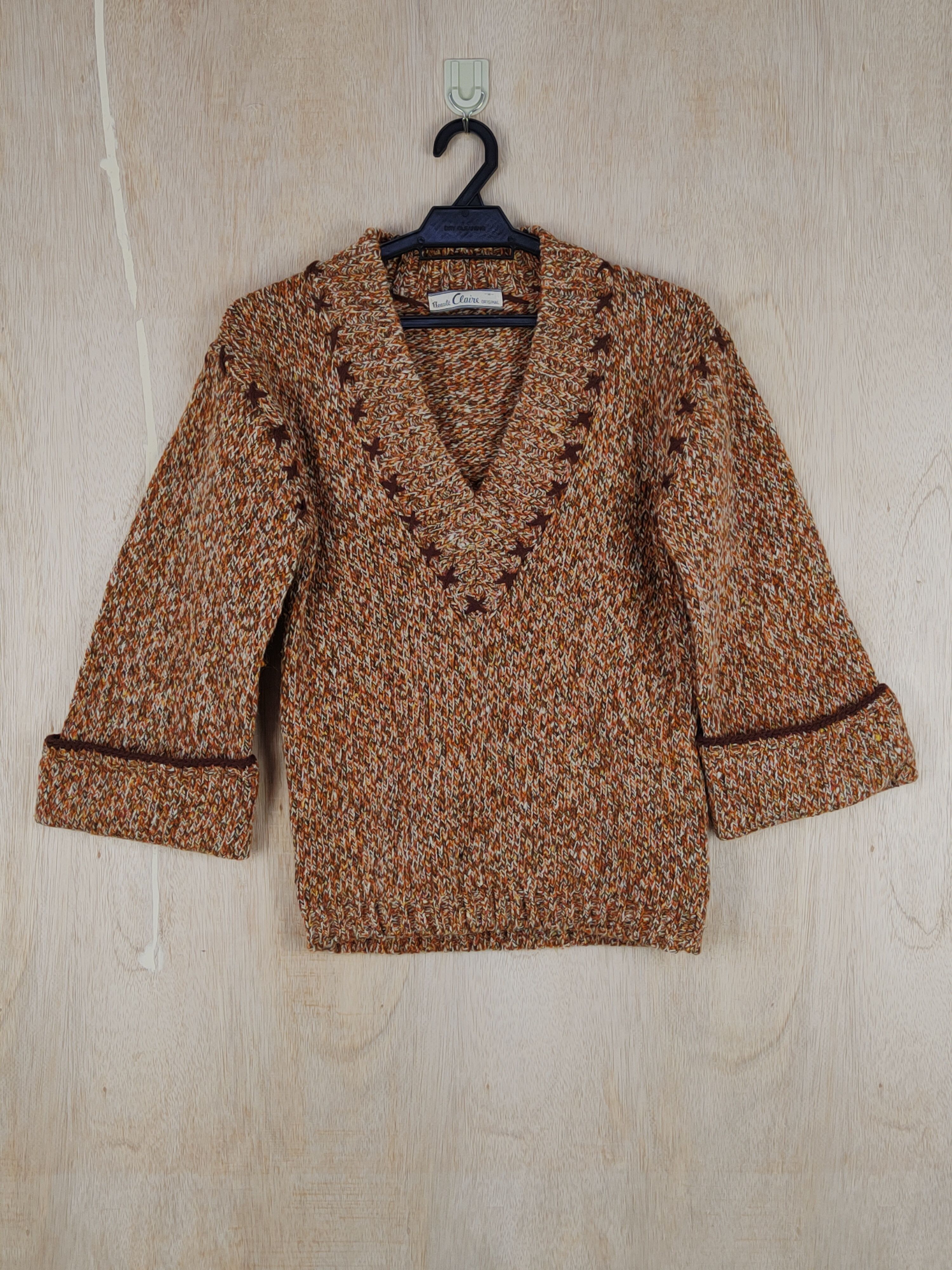 Homespun Knitwear × Japanese Brand × Vintage Beaute Claire Original Brown Knitwear #S304 Size M / US 6-8 / IT 42-44 - 1 Thumbnail