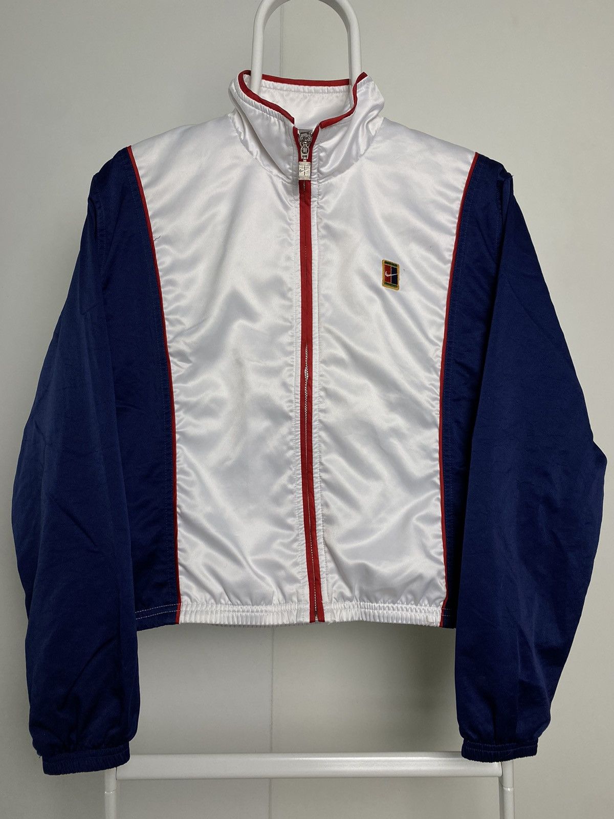 Nike × Vintage 90s Nike Court vintage white track jacket windbreaker Size US M / EU 48-50 / 2 - 1 Thumbnail